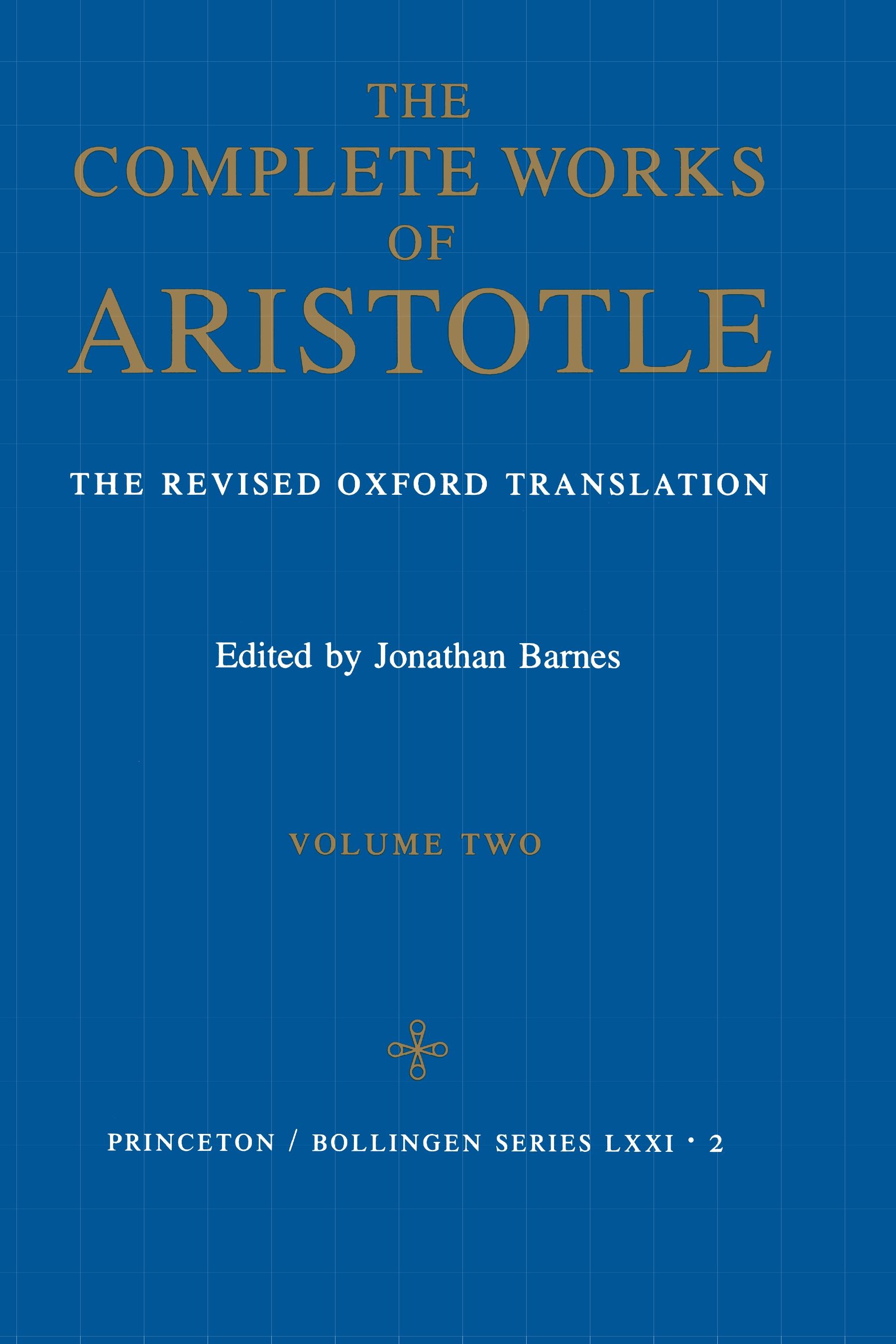 Vorderes Coverbild The Complete Works of Aristotle, Volume Two
