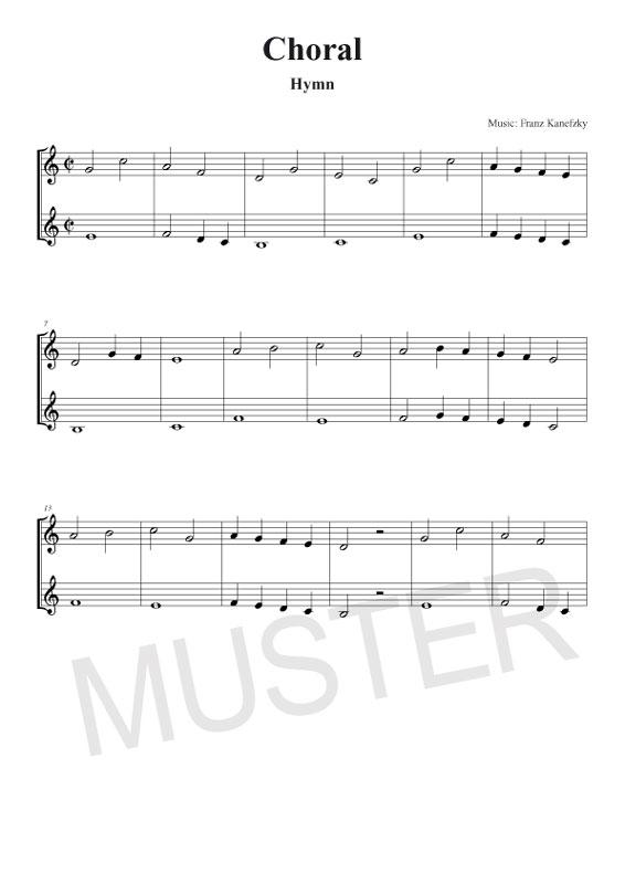 Beispielinhalt (Bild) 100 leichte Duette für 2 Trompeten