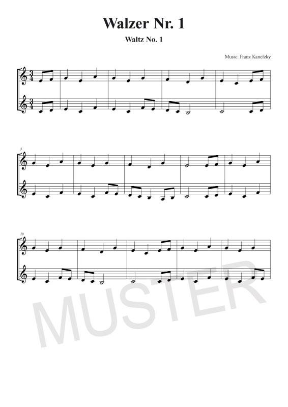 Beispielinhalt (Bild) 100 leichte Duette für 2 Trompeten