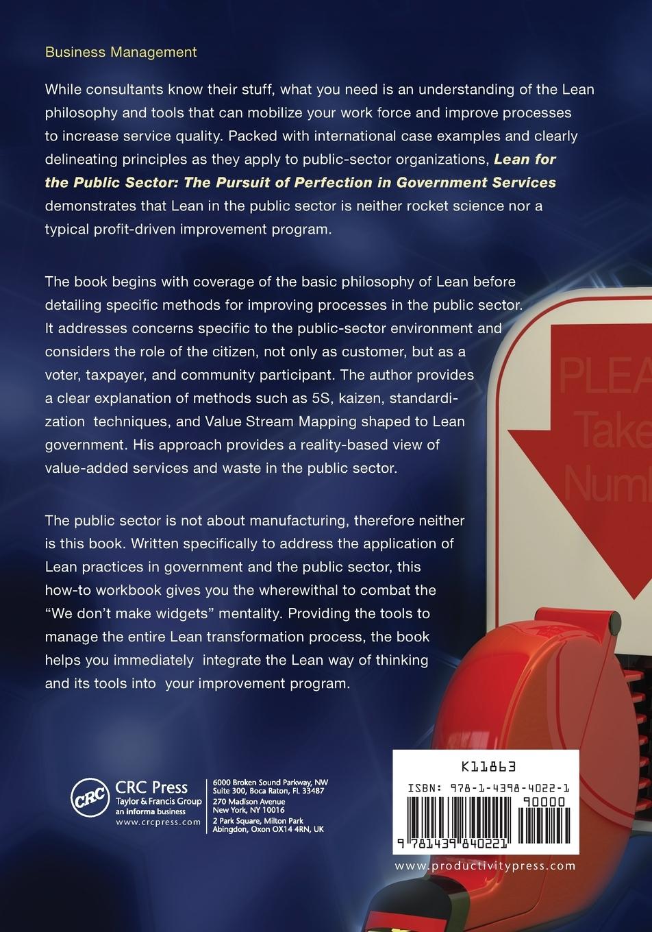 Rückseitencover Lean for the Public Sector