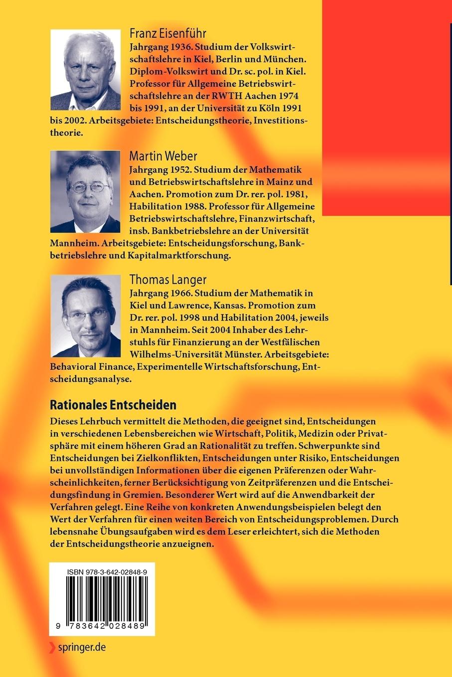 Rückseitencover Rationales Entscheiden