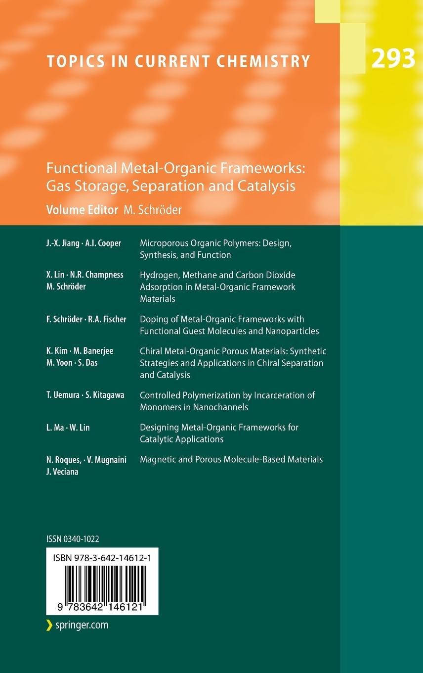 Rückseitencover Functional Metal-Organic Frameworks: Gas Storage, Separation and Catalysis
