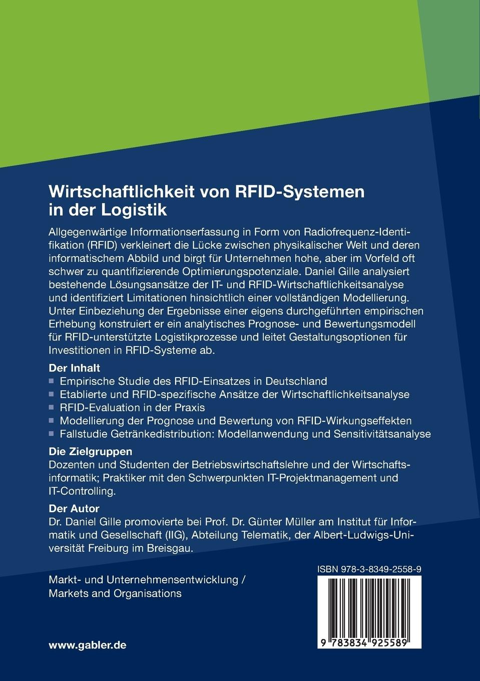 Rückseitencover Wirtschaftlichkeit von RFID-Systemen in der Logistik