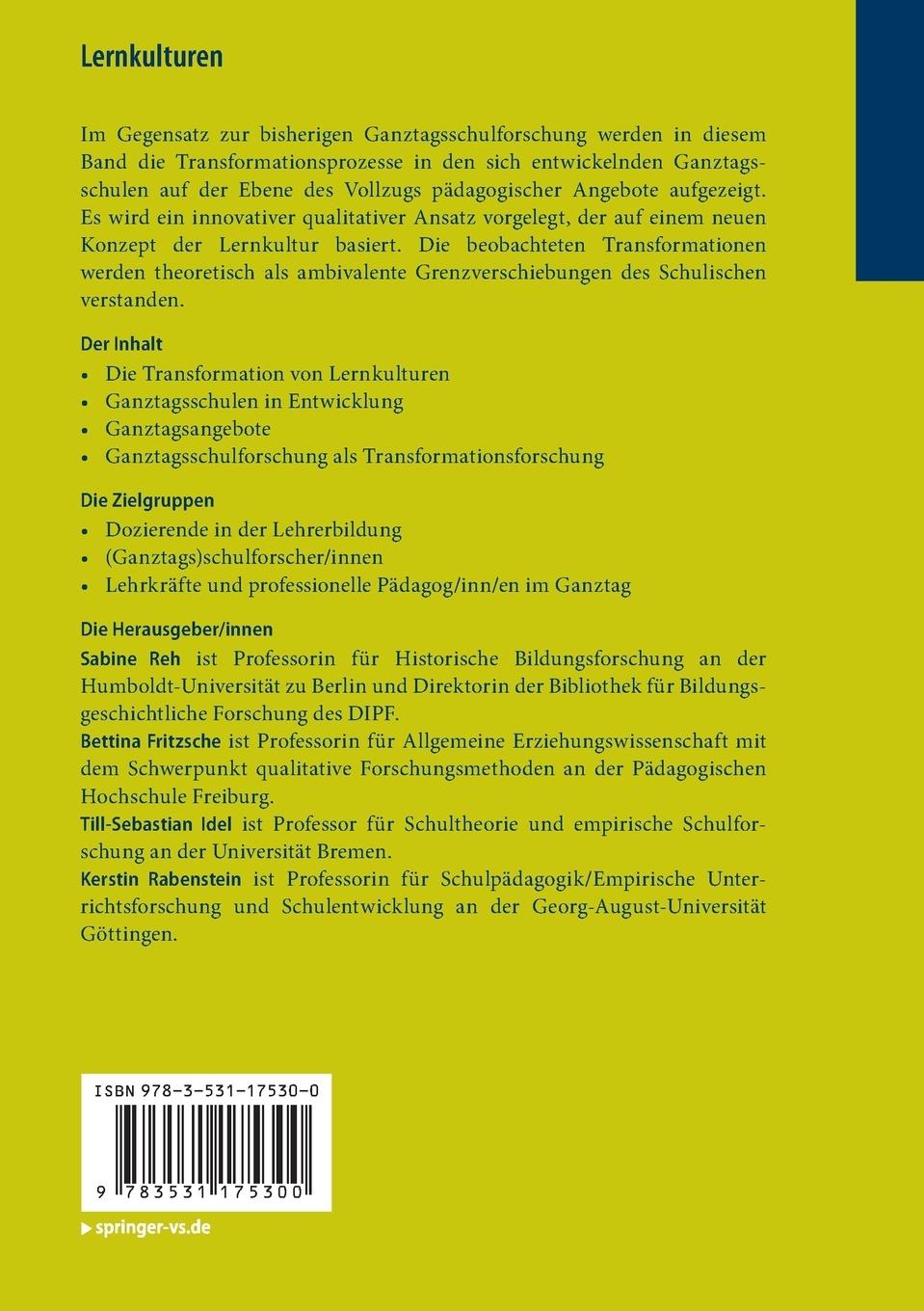 Rückseitencover Lernkulturen