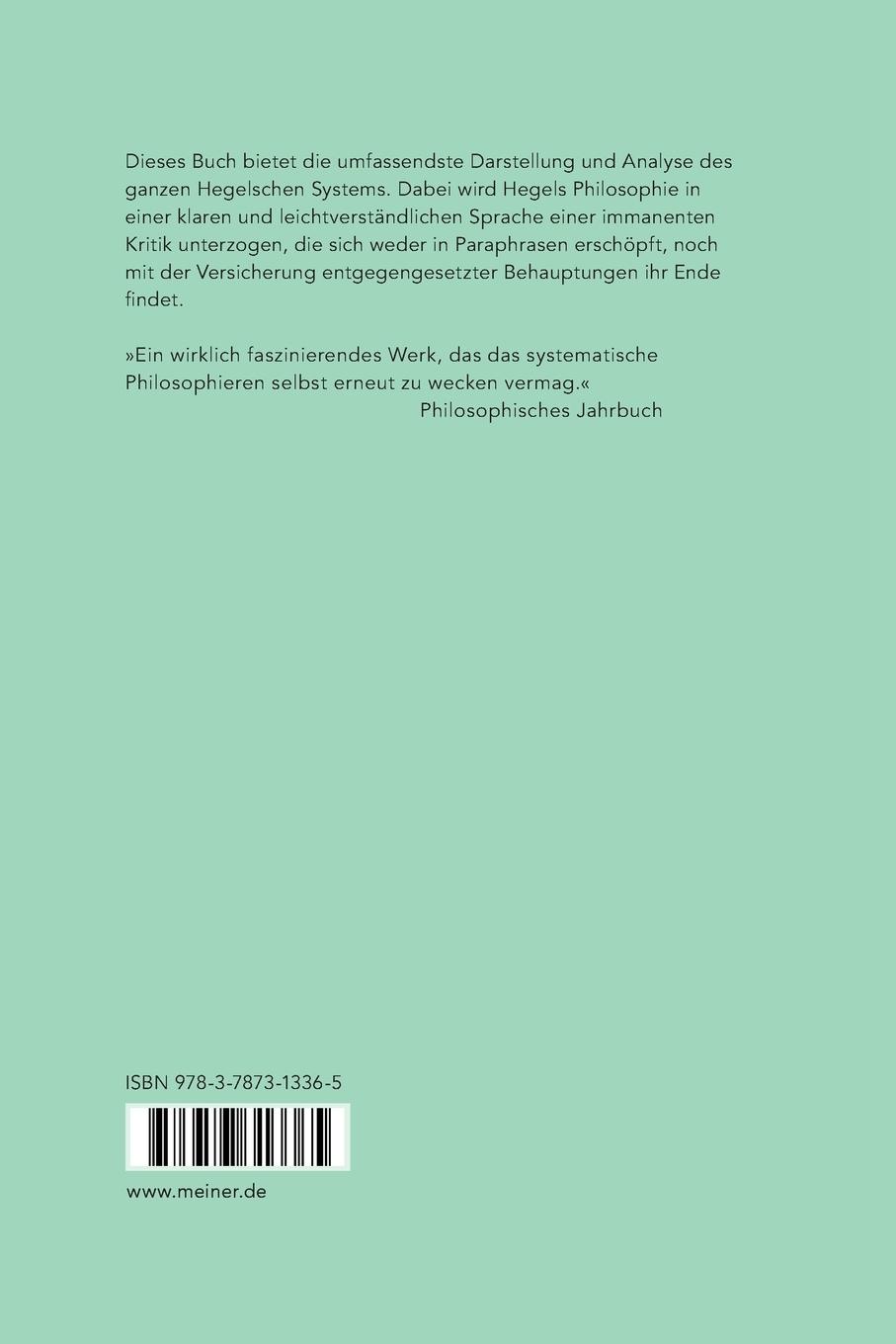 Rückseitencover Hegels System