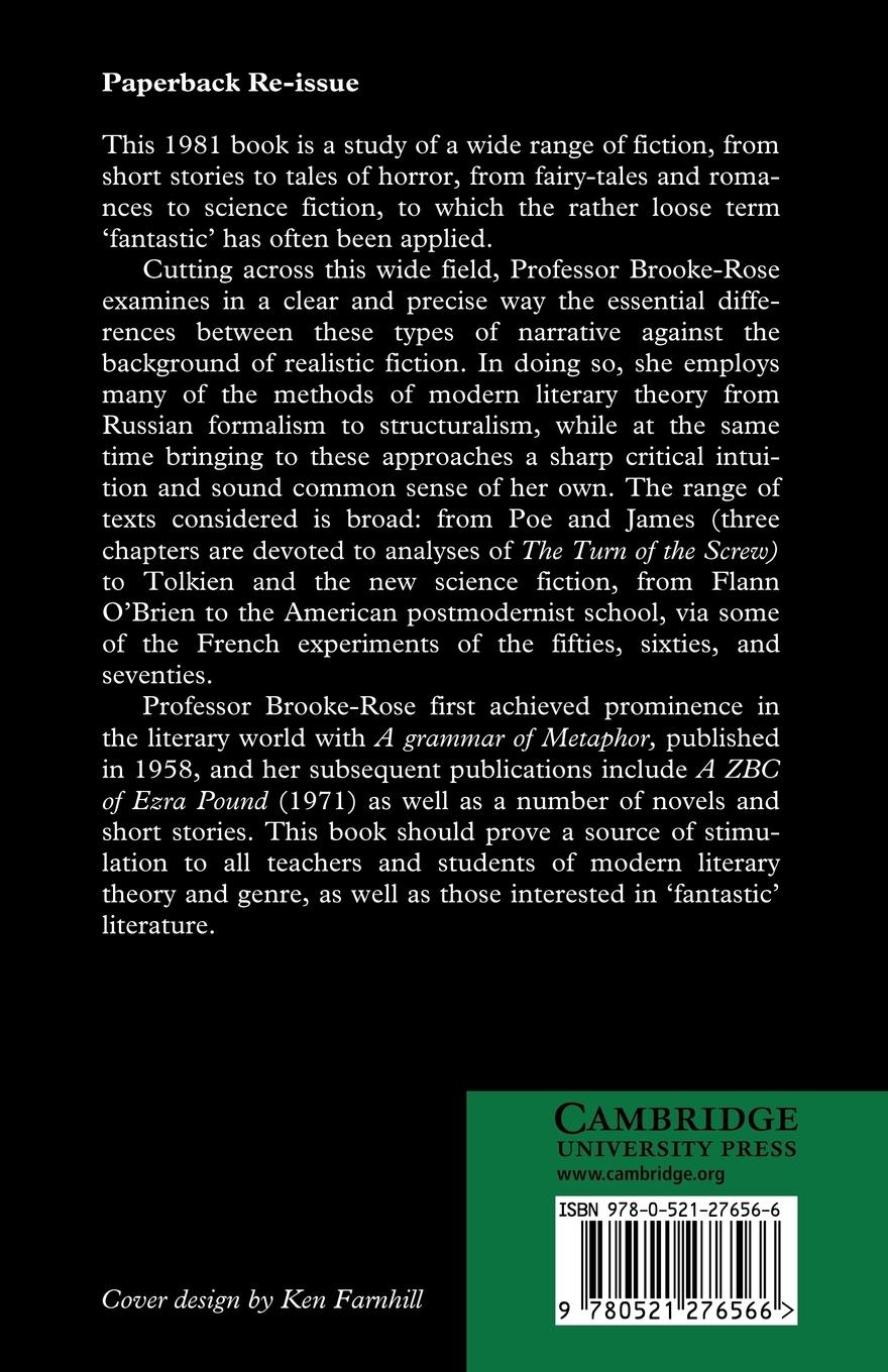 Rückseitencover A Rhetoric of the Unreal