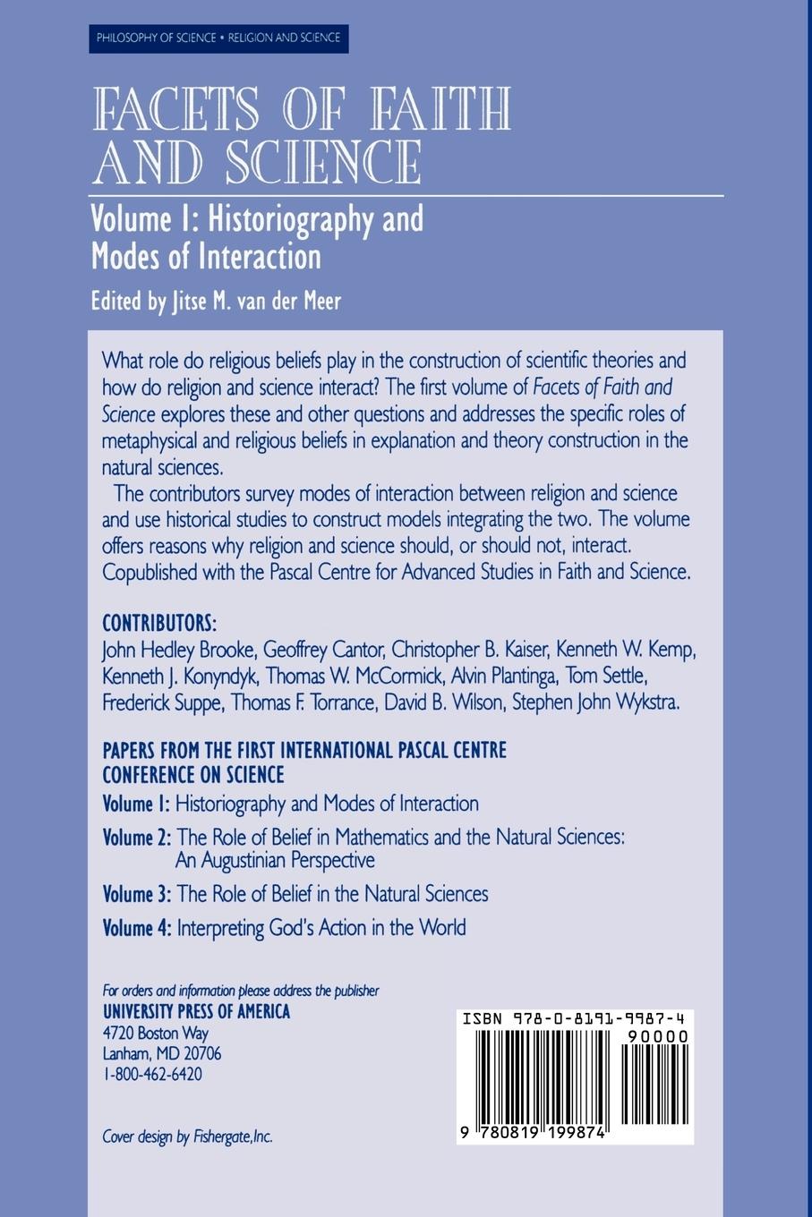 Rückseitencover Facets of Faith and Science