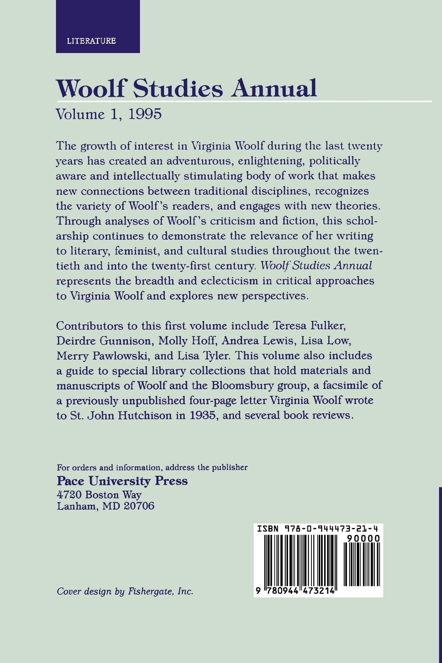 Rückseitencover Woolf Studies Annual 1995