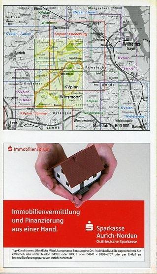 Beispielinhalt (Bild) Wiesmoor, KVplan, Radkarte/Wanderkarte/Stadtplan, 1:25.000 / 1:10.000