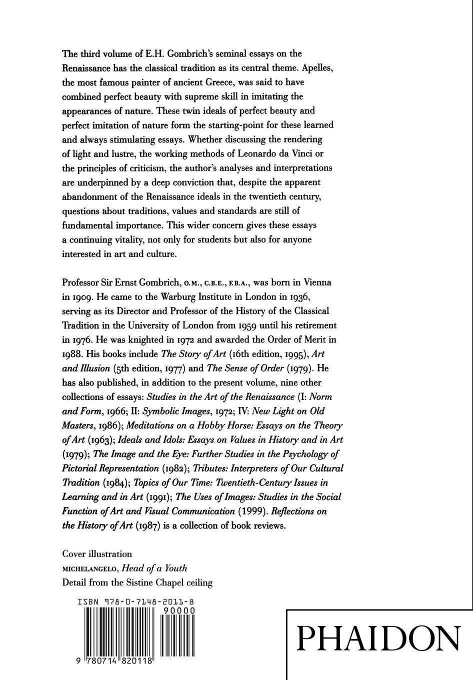 Rückseitencover Gombrich on the Renaissance, vol. 3