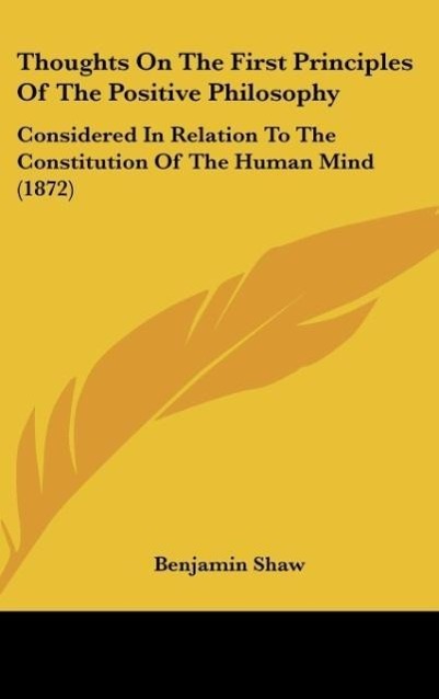 Vorderes Coverbild Thoughts On The First Principles Of The Positive Philosophy