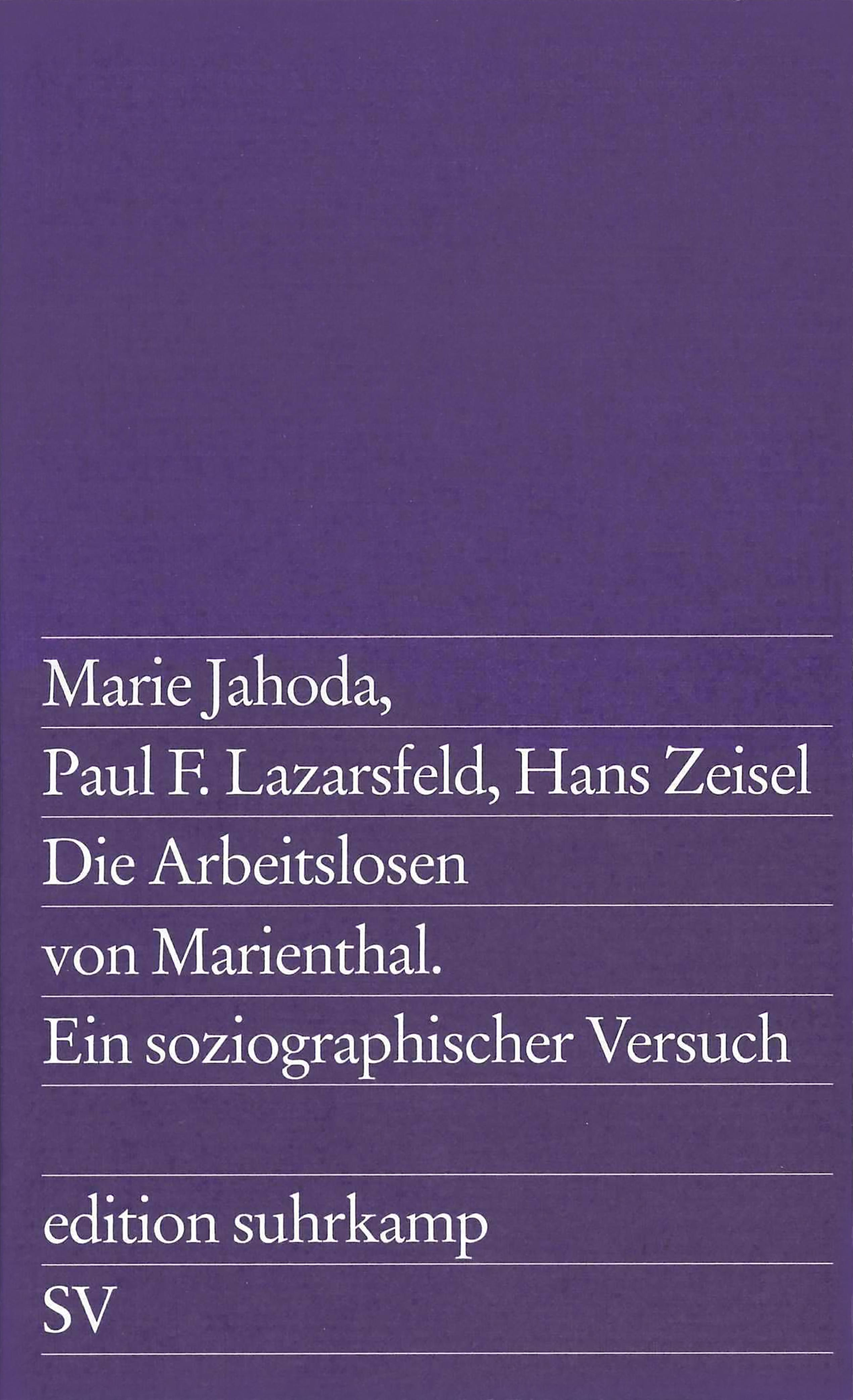 Vorderes Coverbild Die Arbeitslosen von Marienthal