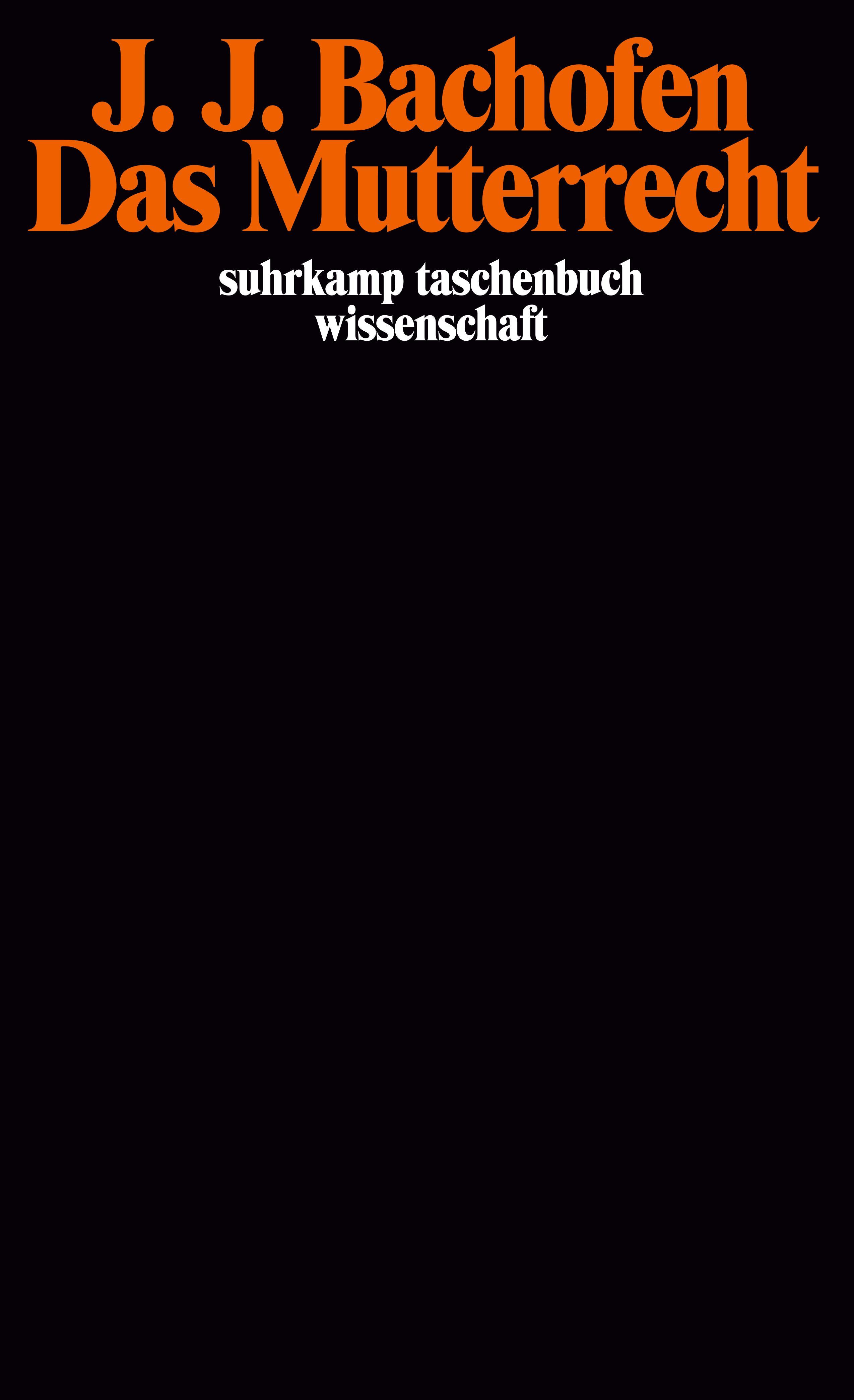 Vorderes Coverbild Das Mutterrecht