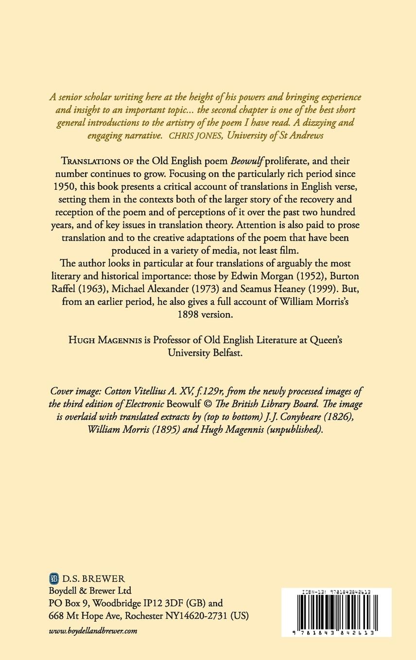 Rückseitencover Translating Beowulf