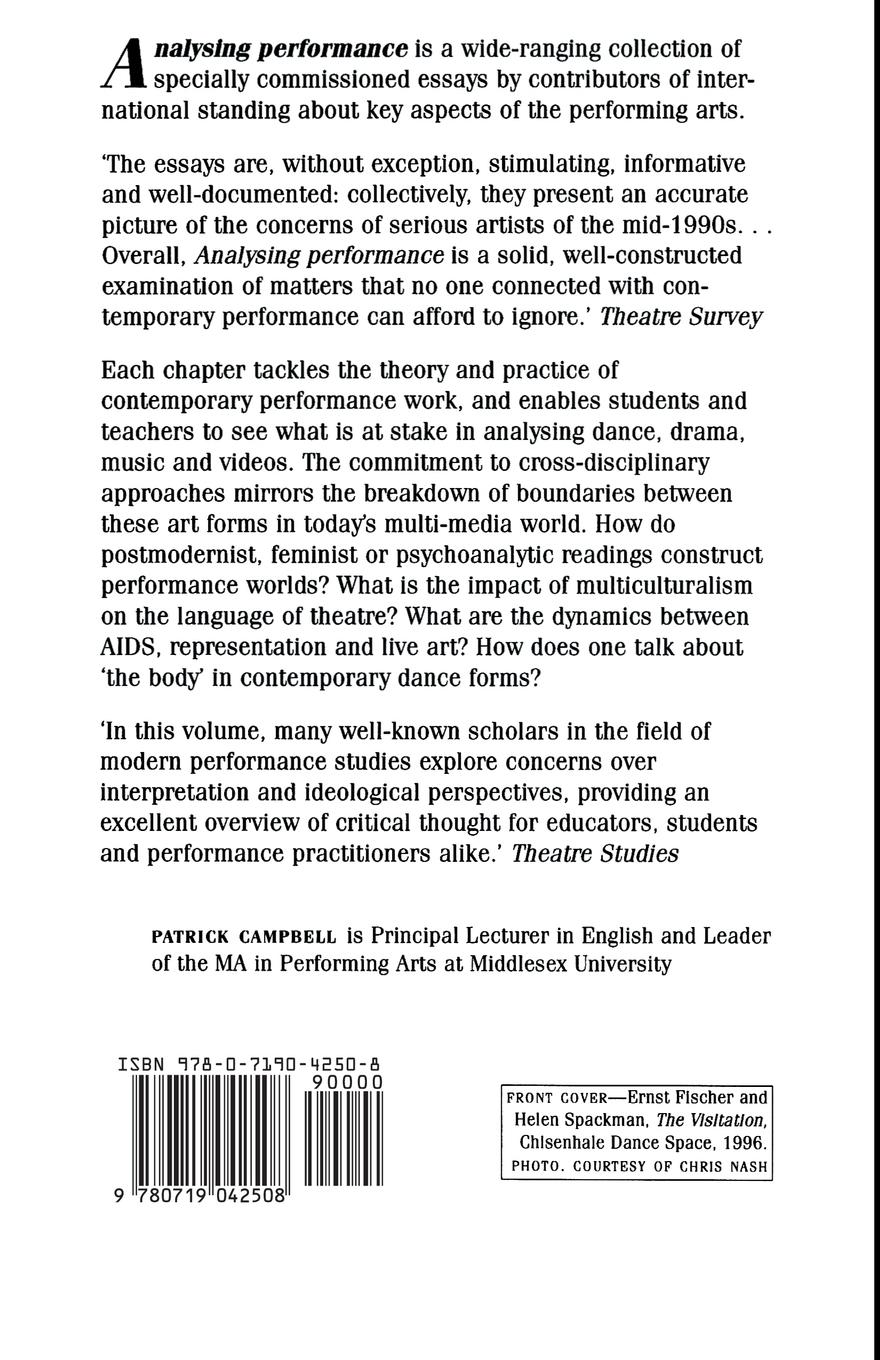 Rückseitencover Analysing performance