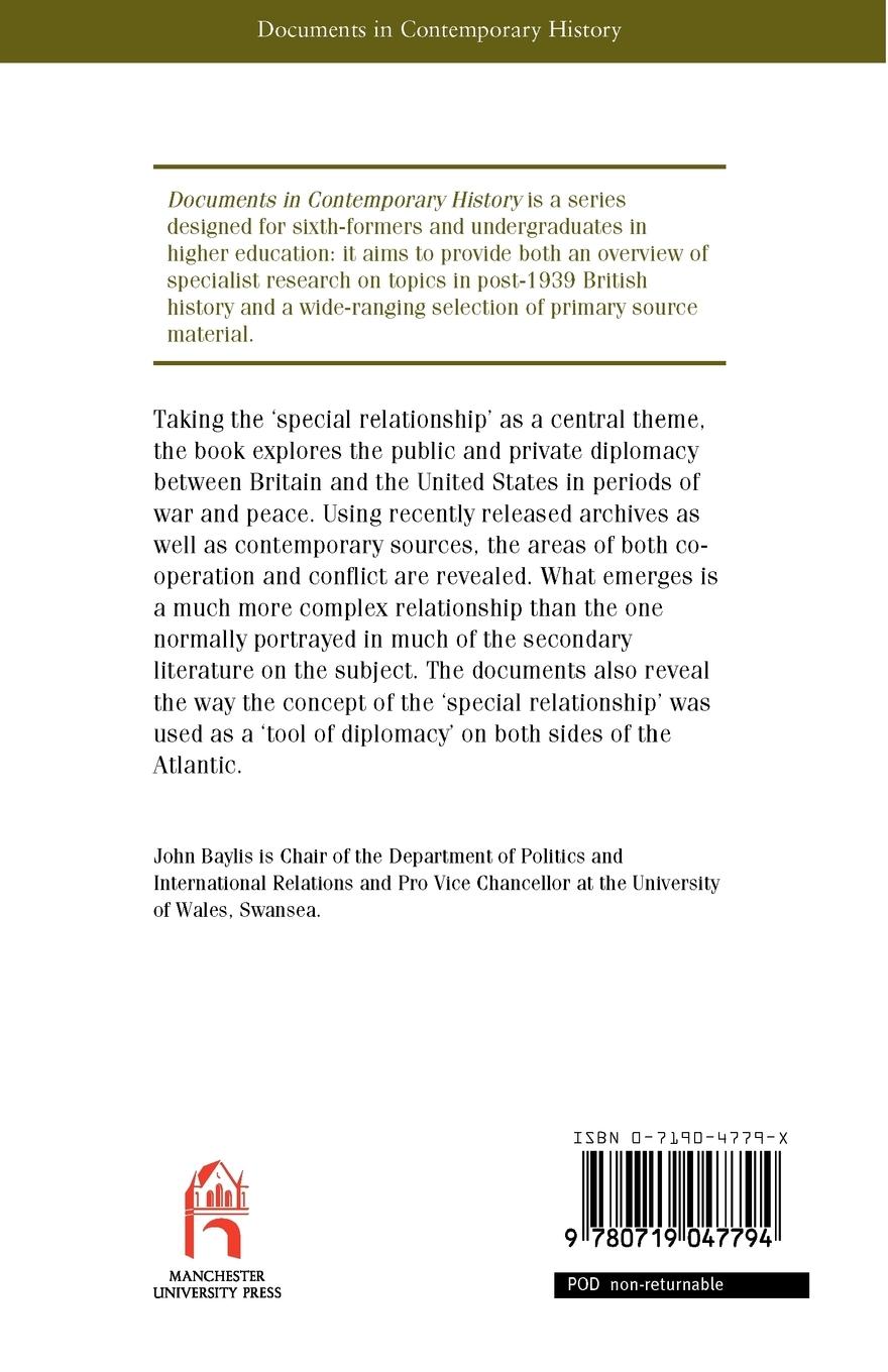 Rückseitencover Anglo-American relations since 1939