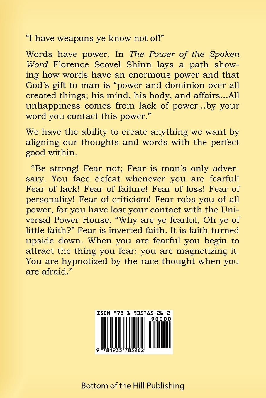 Rückseitencover The Power of the Spoken Word