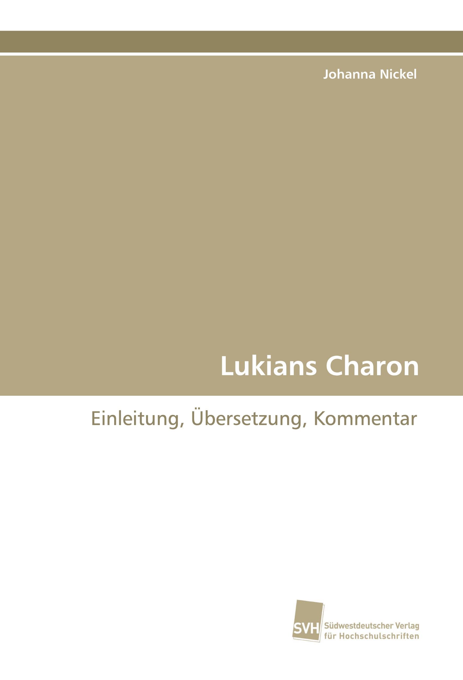 Vorderes Coverbild Lukians Charon