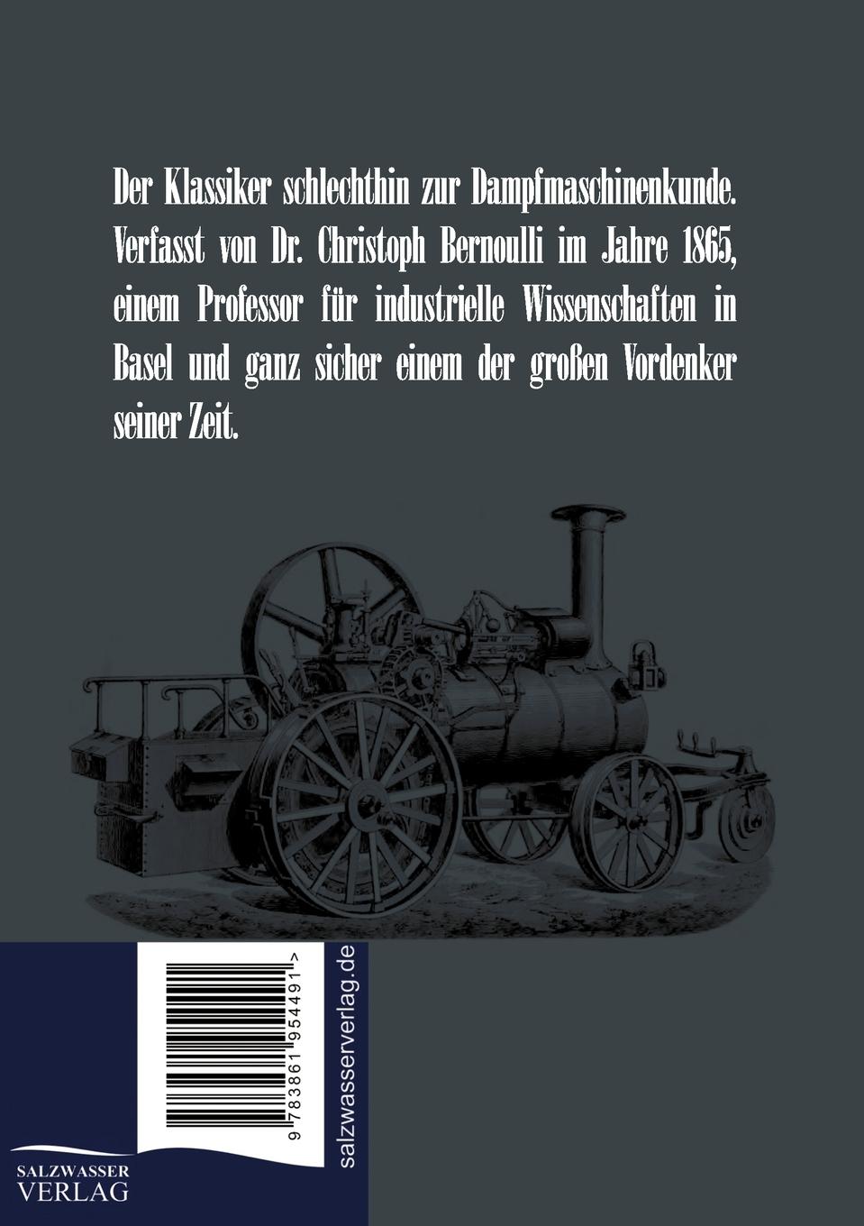 Rückseitencover Bernoullis Dampfmaschinenlehre