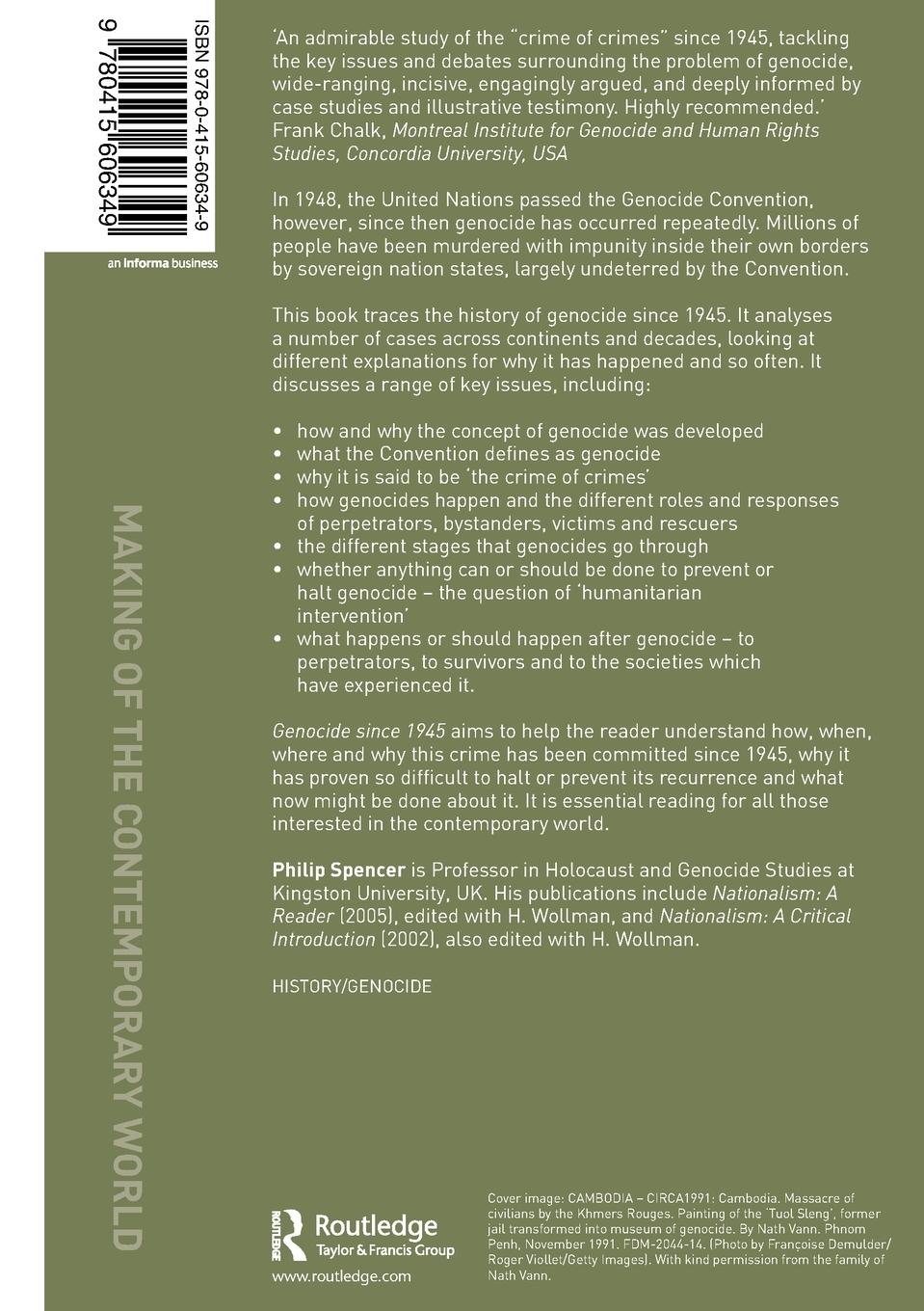 Rückseitencover Genocide since 1945