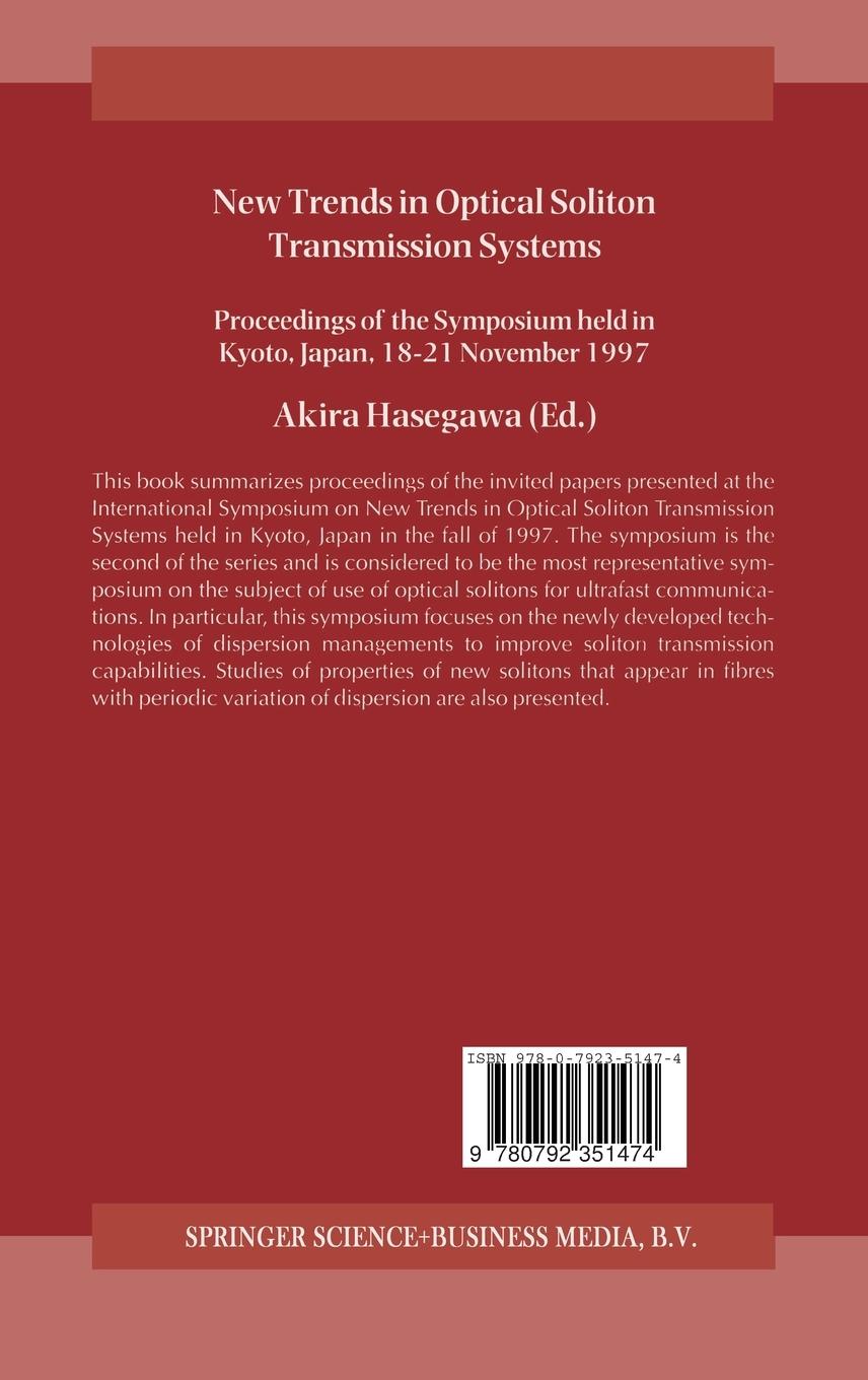 Rückseitencover New Trends in Optical Soliton Transmission Systems