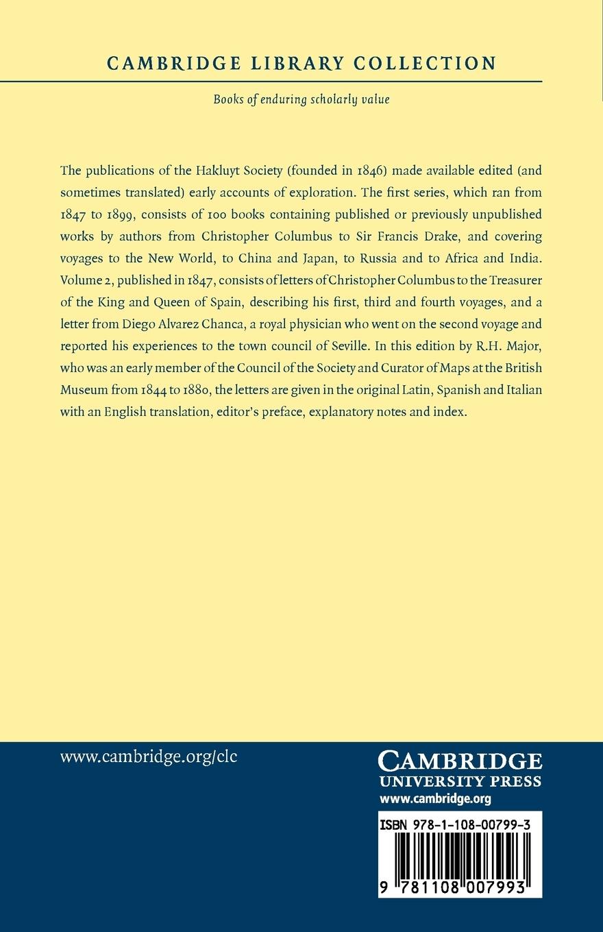 Rückseitencover Select Letters of Christopher Columbus