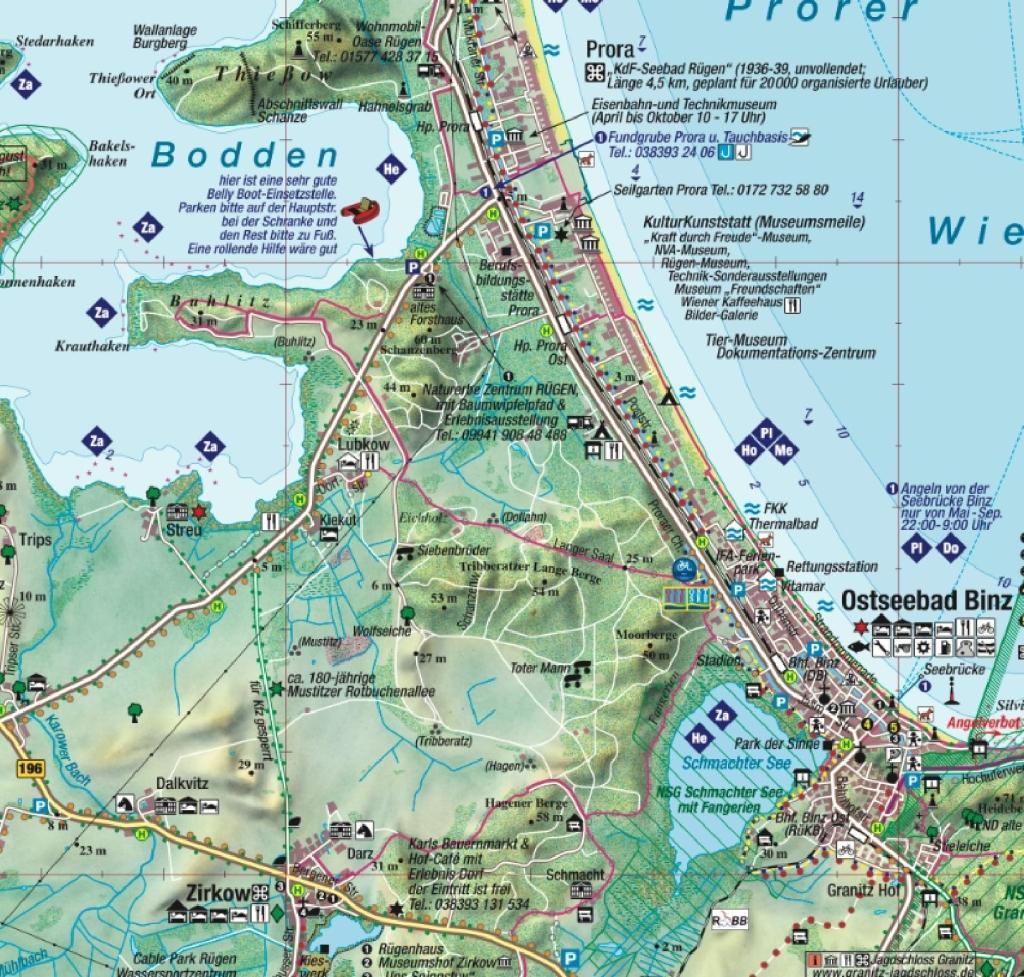 Beispielinhalt (Bild) Rad- und Wanderkarte Rügen 1 : 50 000