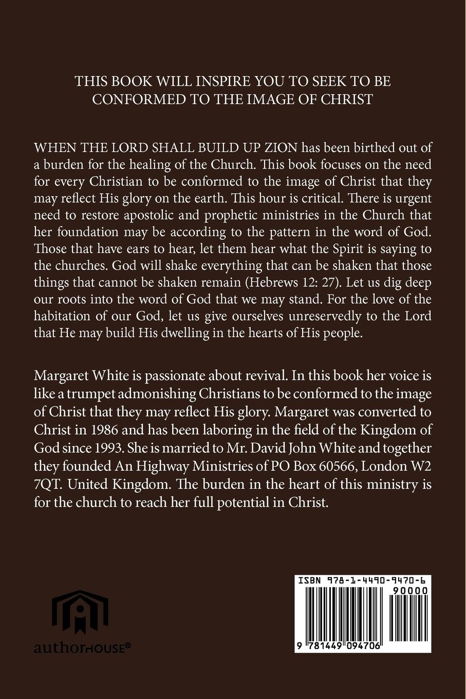 Rückseitencover When the Lord Shall Build Up Zion