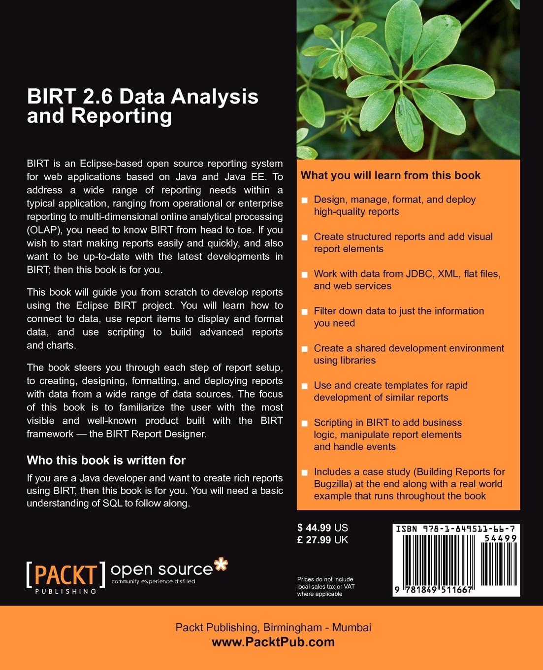Rückseitencover Birt 2.5 Data Analysis and Reporting