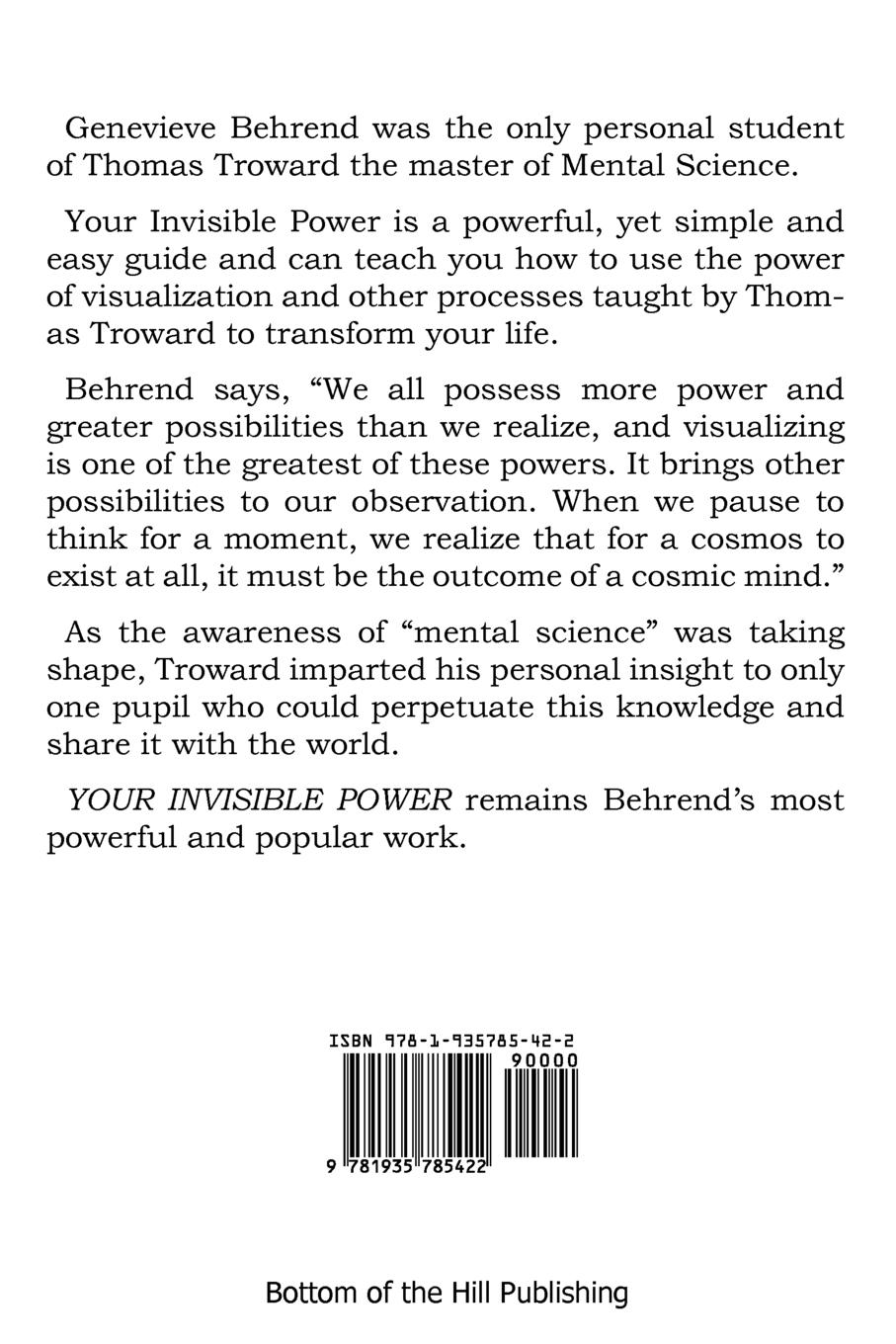 Rückseitencover Your Invisible Power and How to Use It