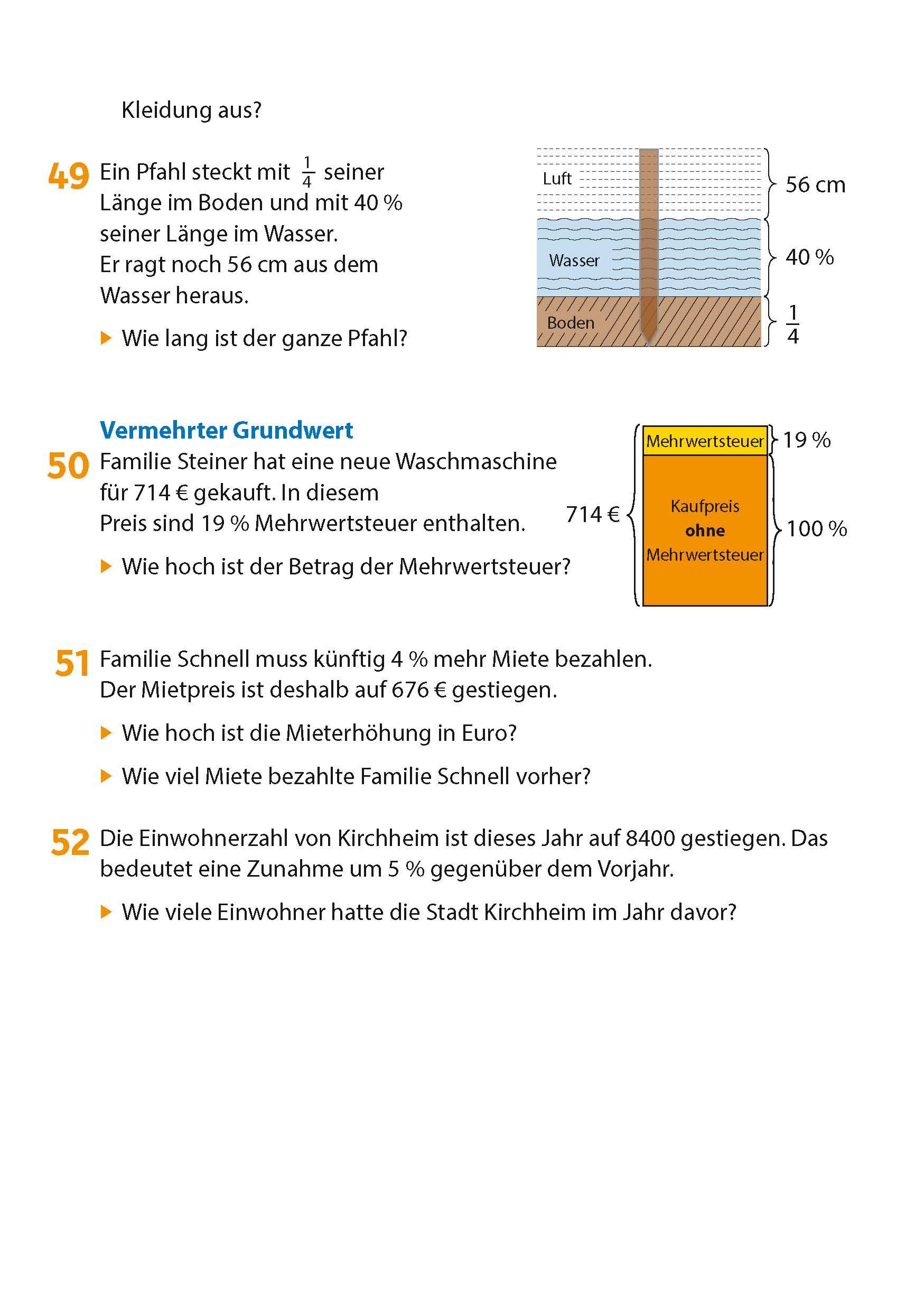 Beispielinhalt (Bild) Prozentrechnen 6.-9. Klasse