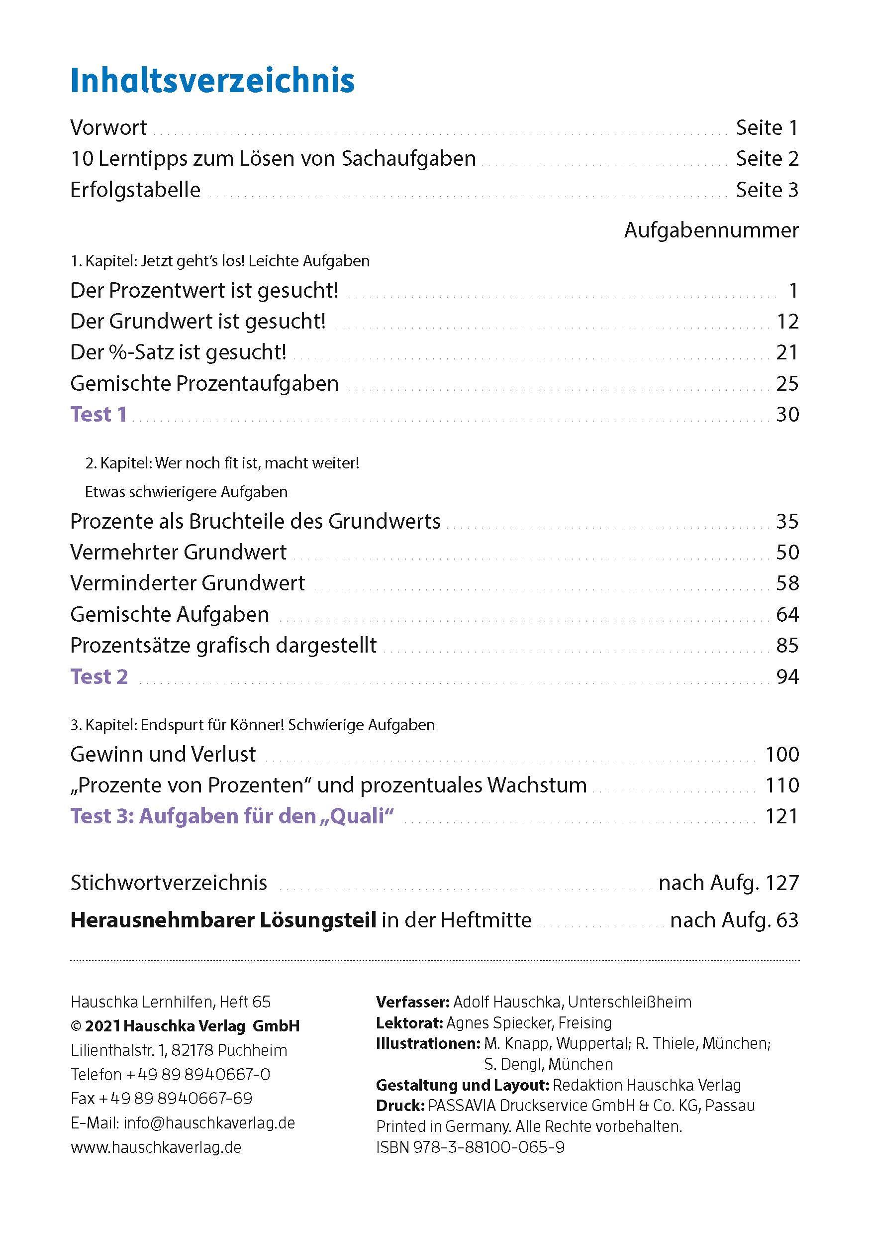 Beispielinhalt (Bild) Prozentrechnen 6.-9. Klasse