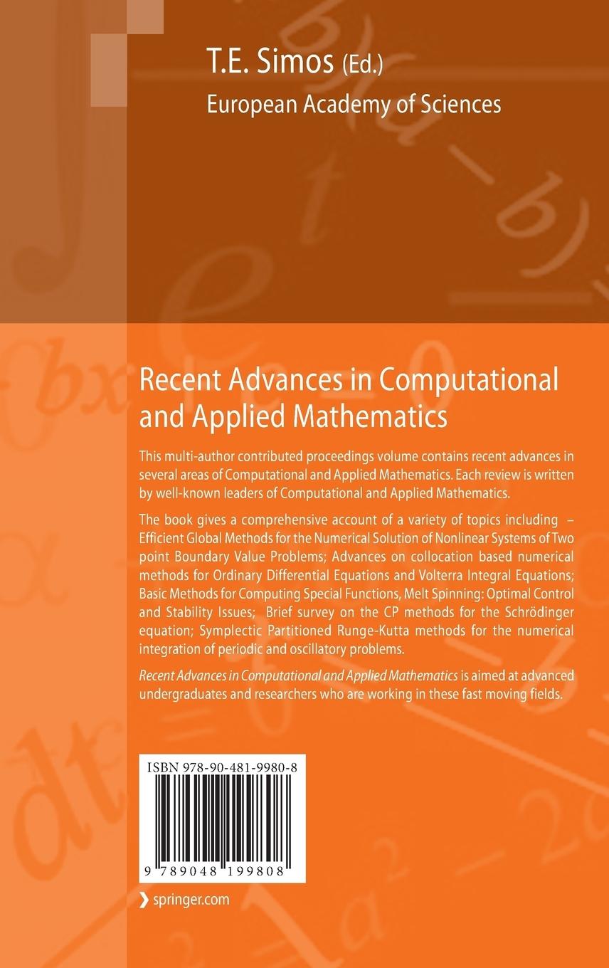Rückseitencover Recent Advances in Computational and Applied Mathematics