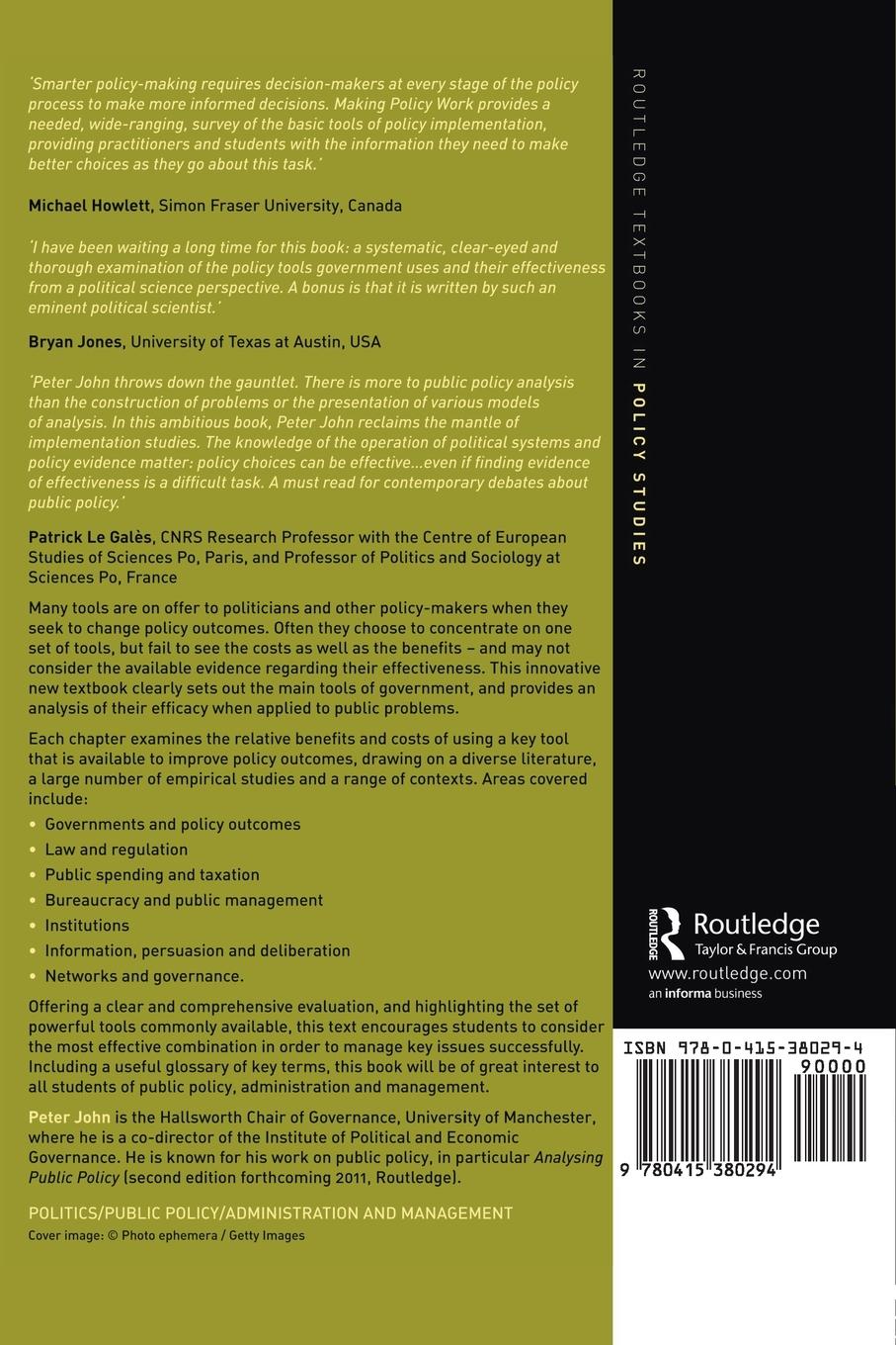 Rückseitencover Making Policy Work