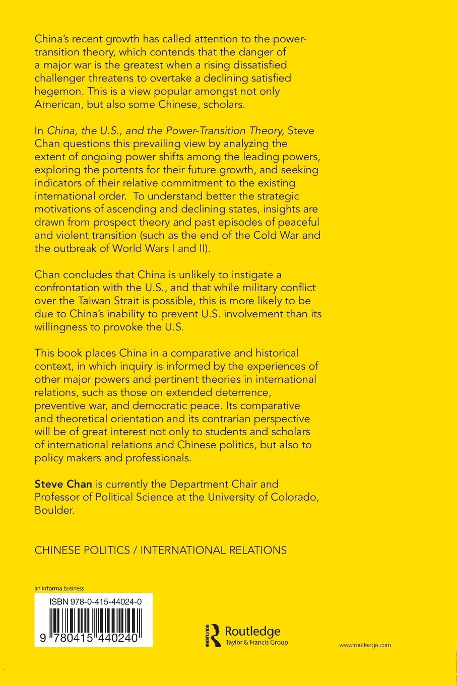 Rückseitencover China, the US and the Power-Transition Theory