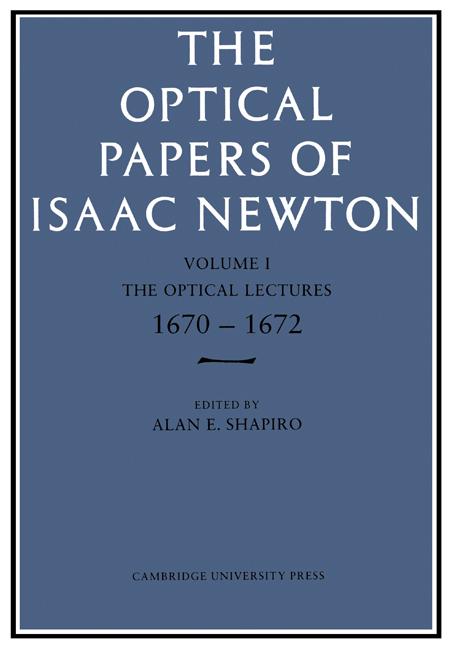 Vorderes Coverbild The Optical Papers of Isaac Newton, Volume 1