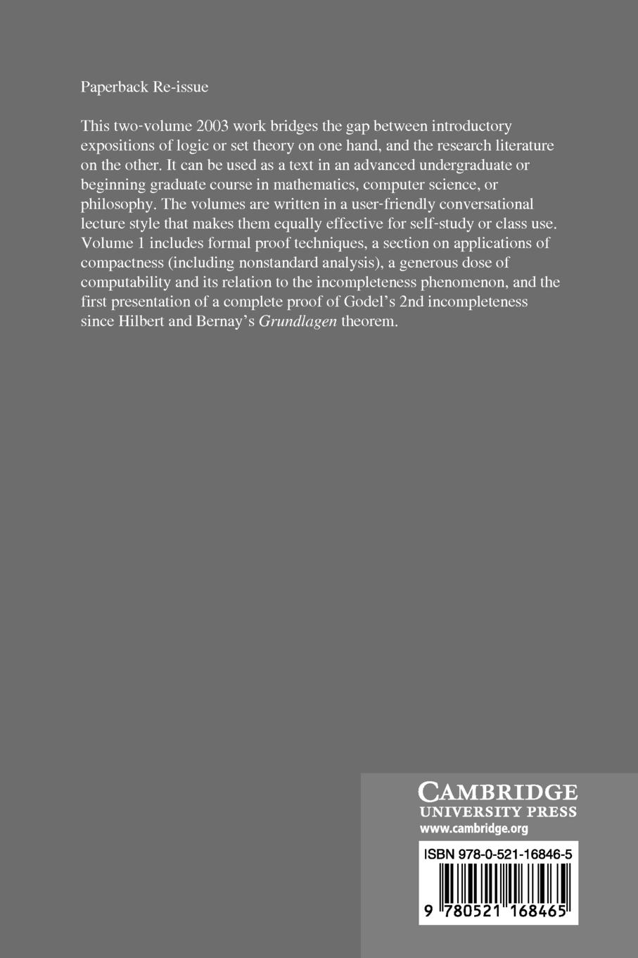 Rückseitencover Lectures in Logic and Set Theory