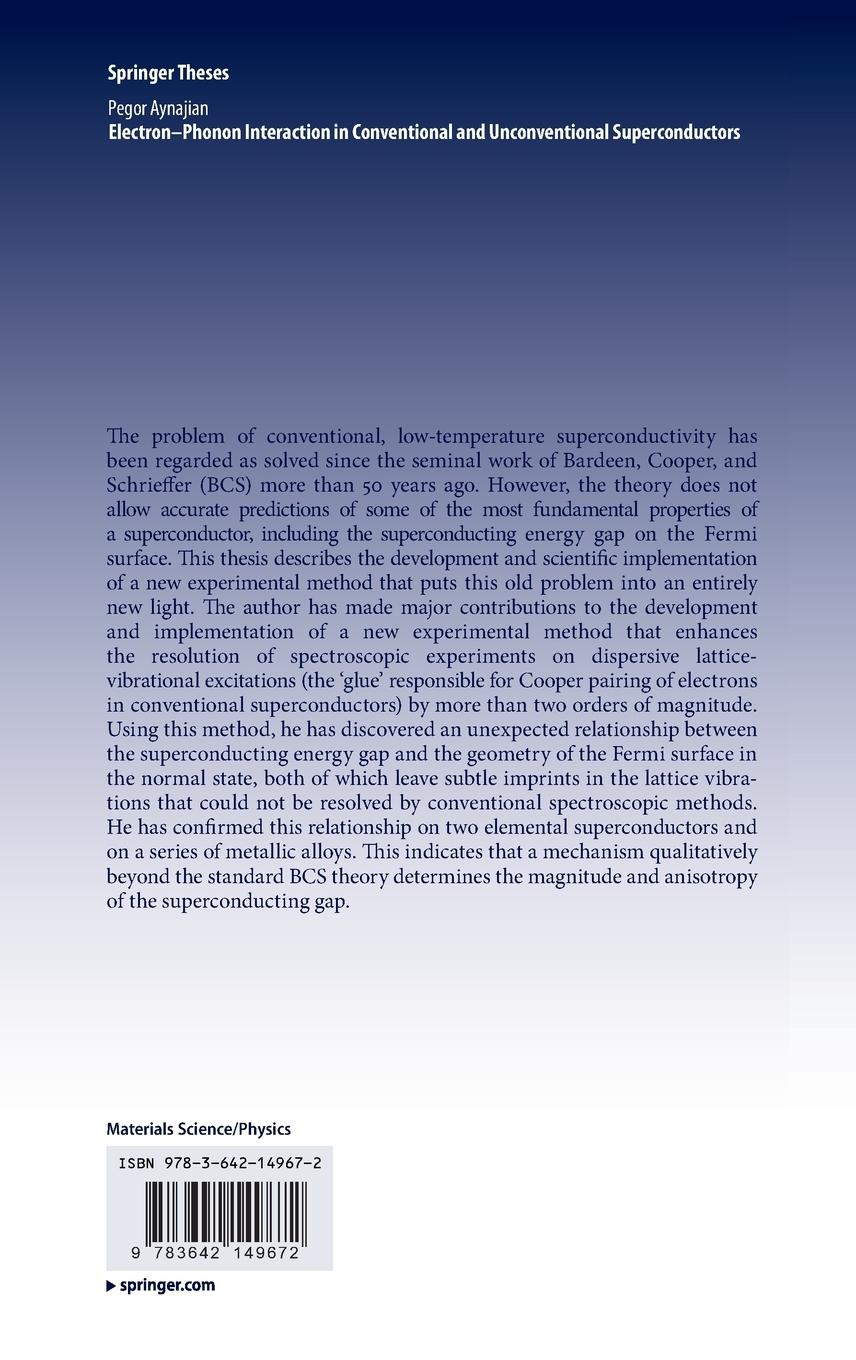 Rückseitencover Electron-Phonon Interaction in Conventional and Unconventional Superconductors