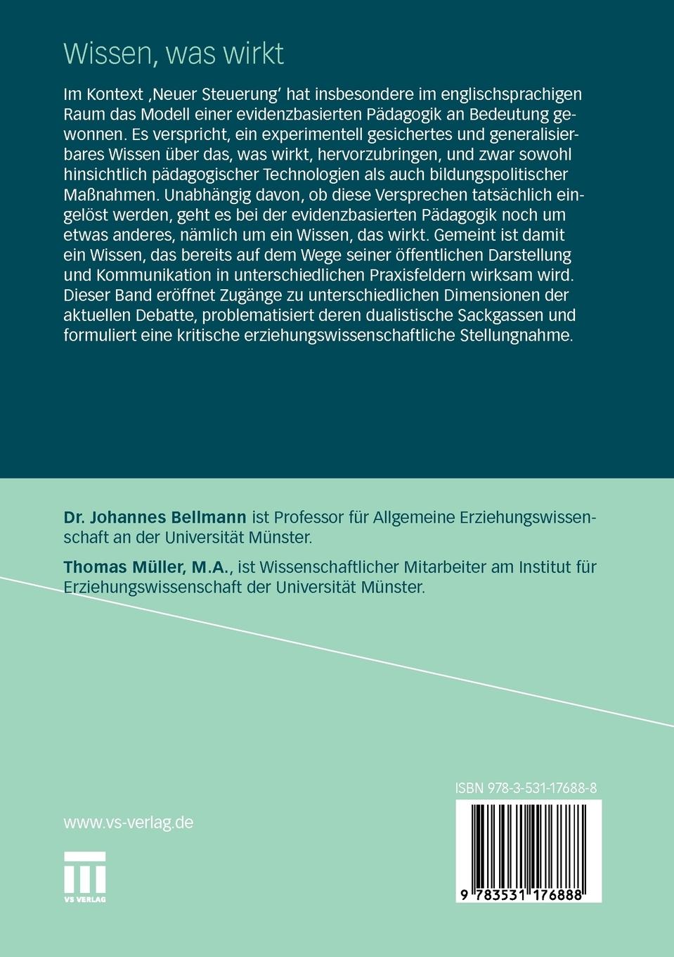 Rückseitencover Wissen, was wirkt