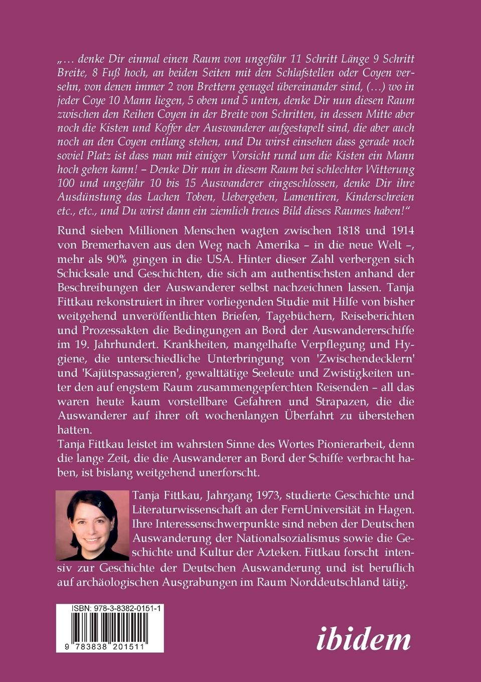 Rückseitencover In die neue Welt - Von Bremerhaven nach Amerika