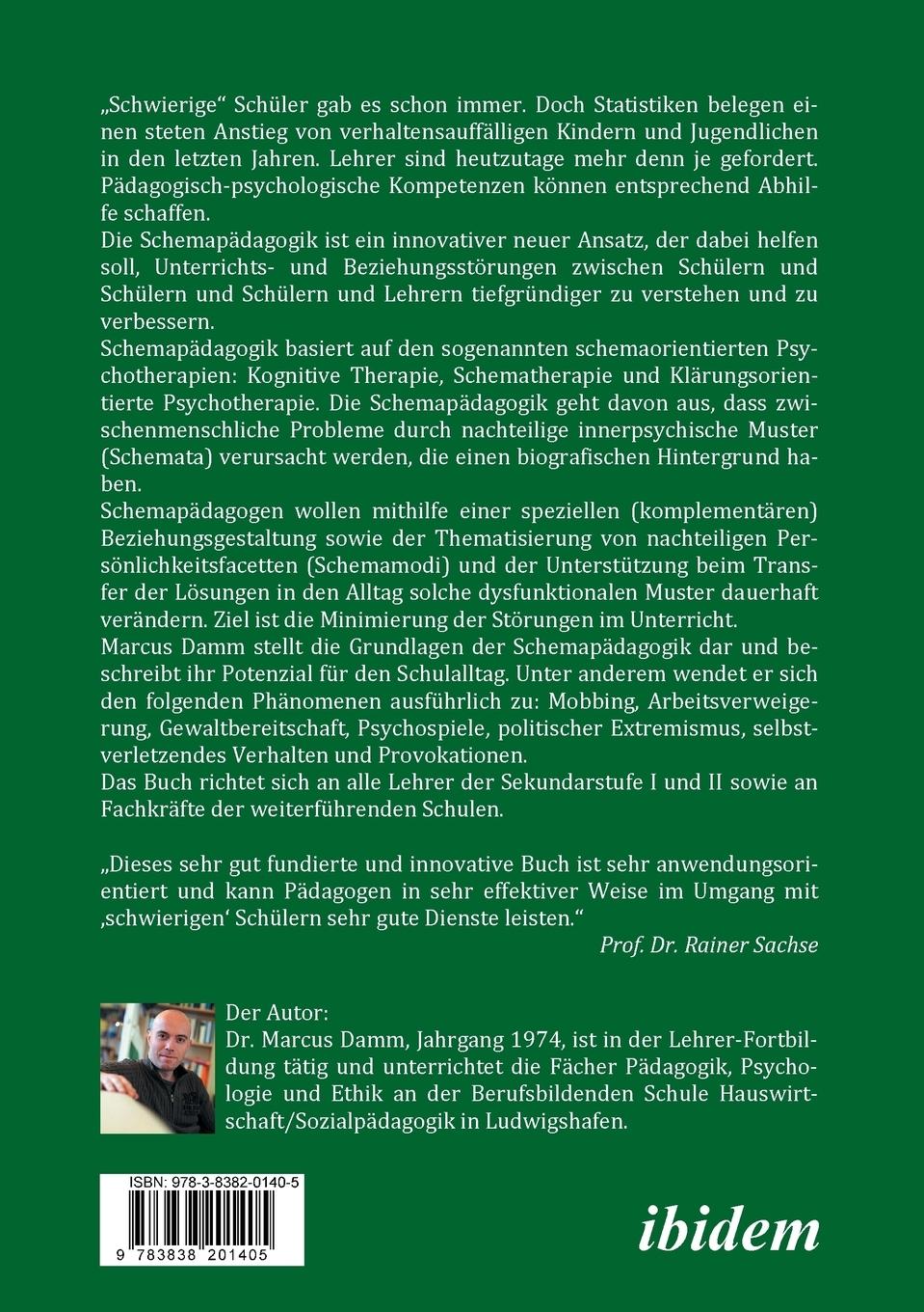 Rückseitencover Schemapädagogik im Klassenzimmer