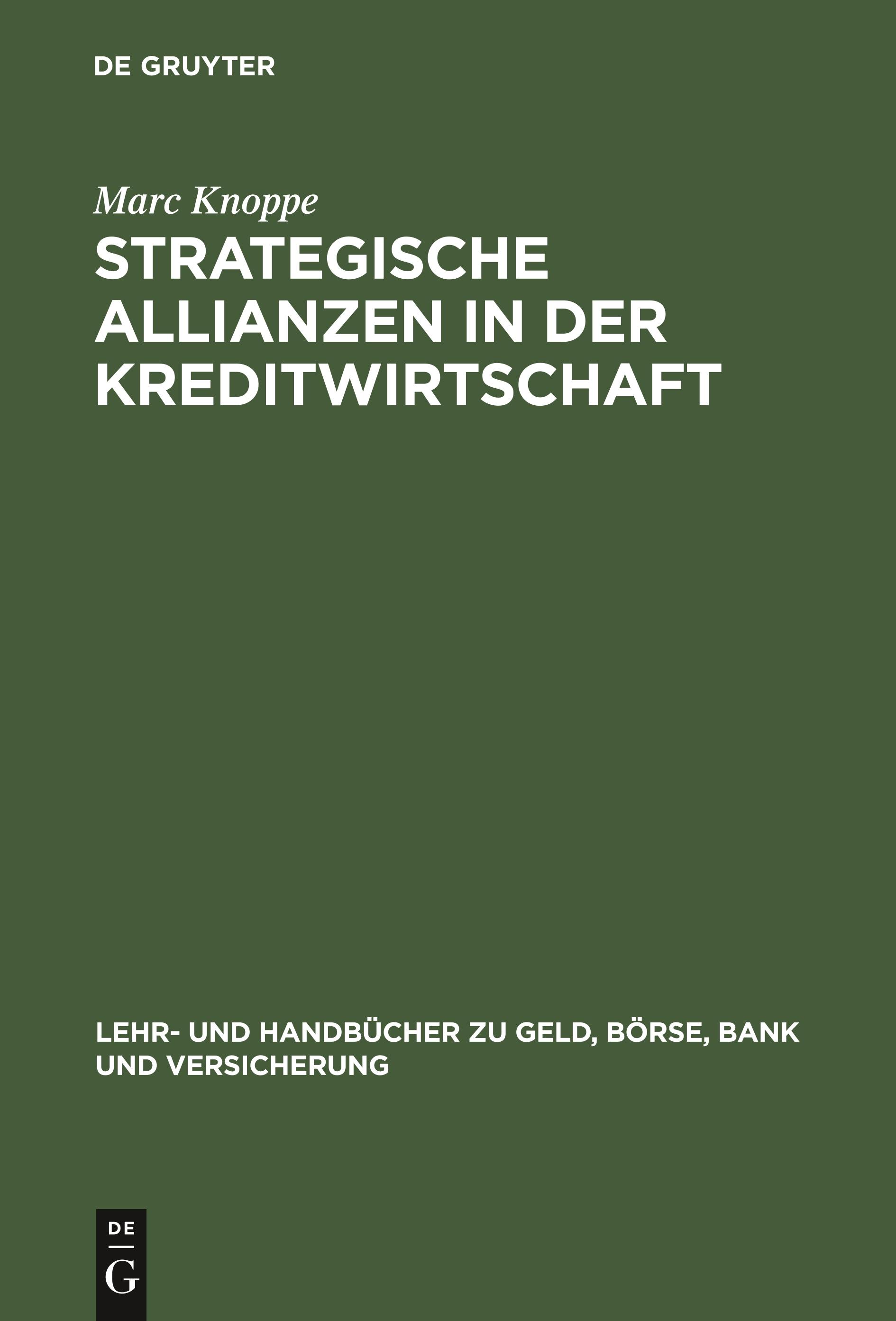 Vorderes Coverbild Strategische Allianzen in der Kreditwirtschaft
