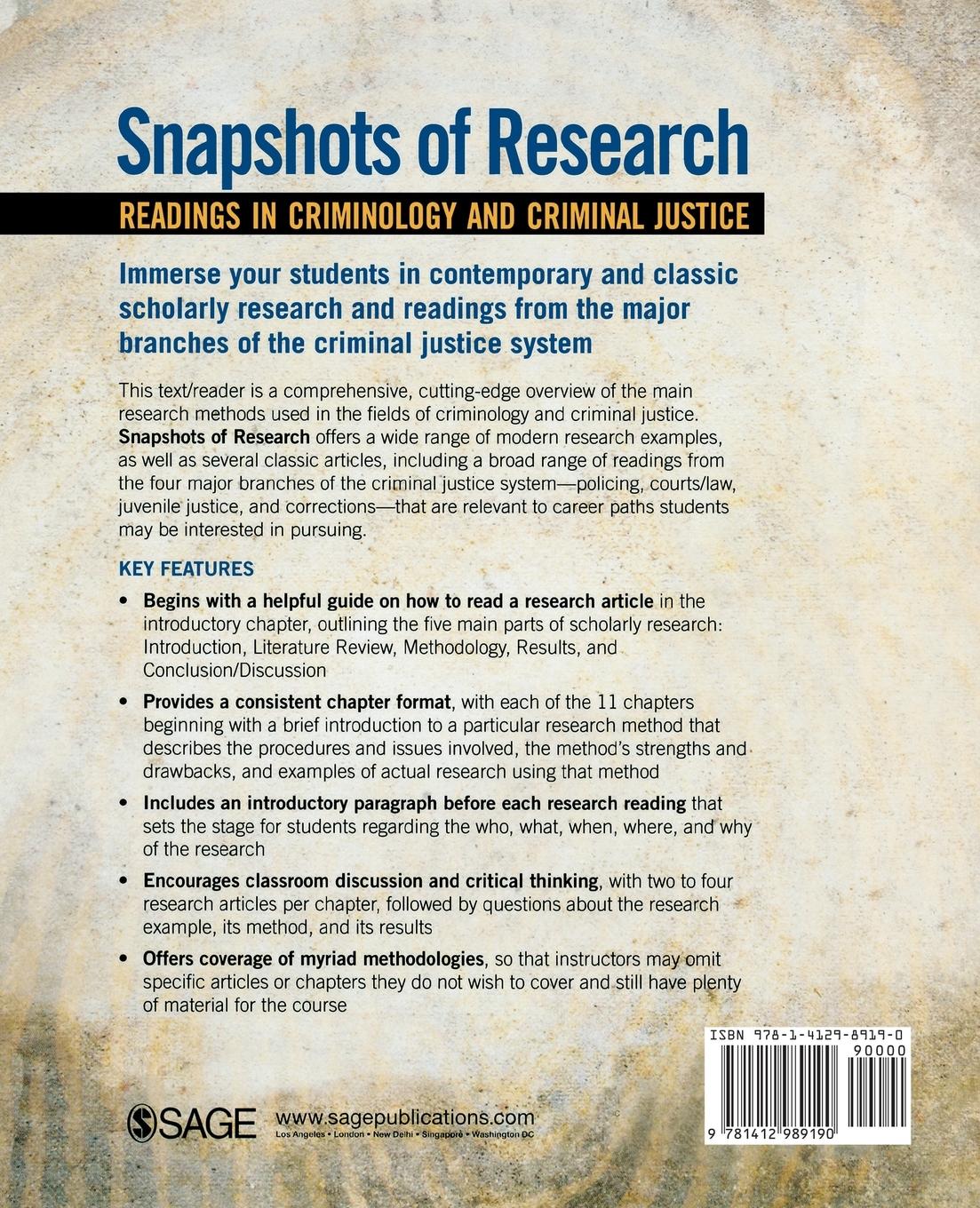 Rückseitencover Snapshots of Research