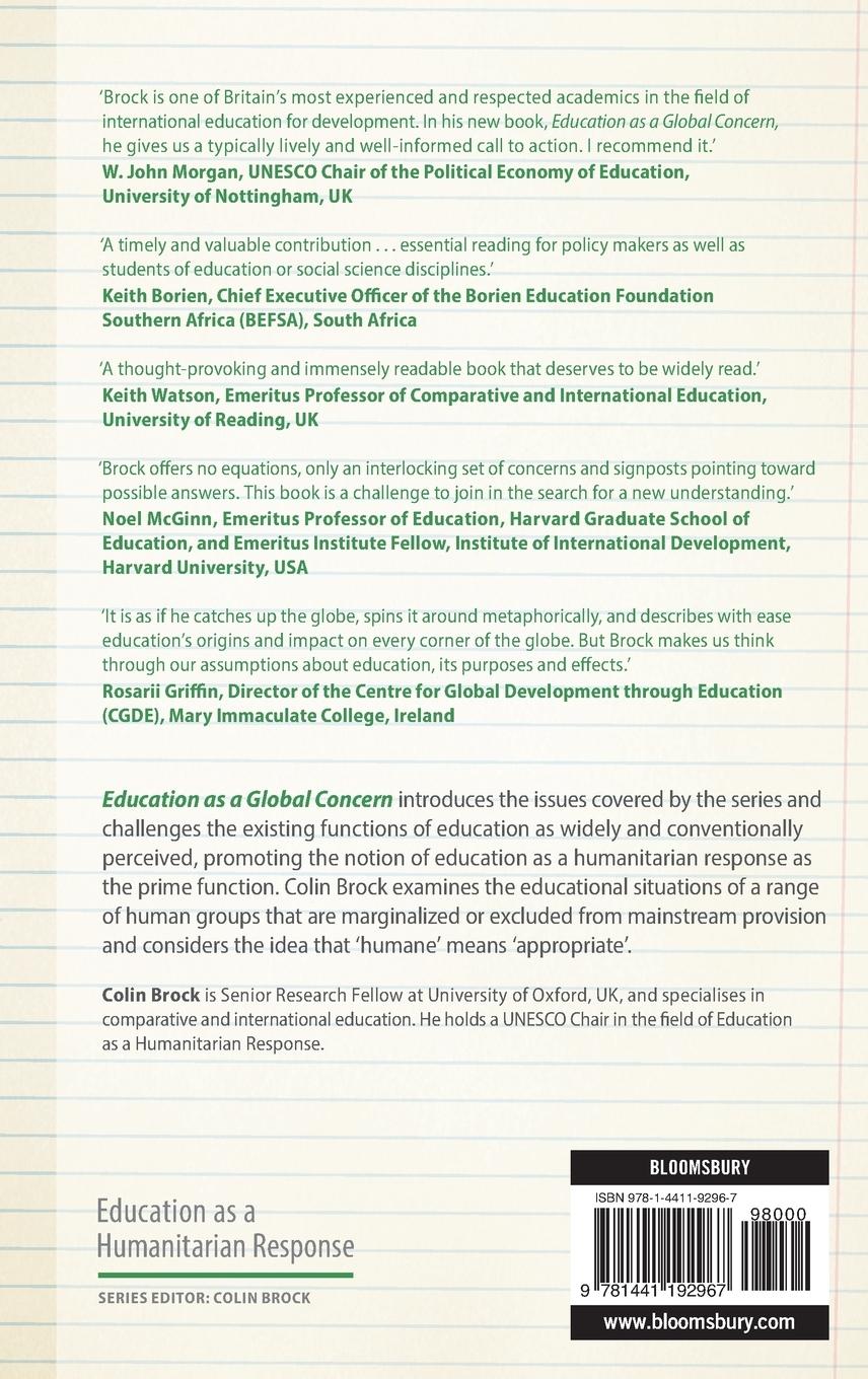 Rückseitencover Education as a Global Concern