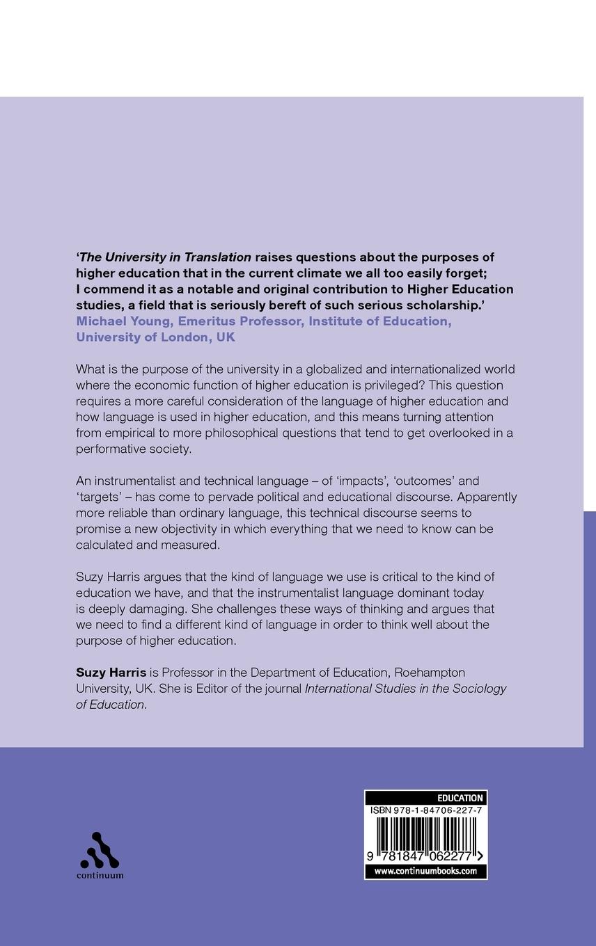 Rückseitencover The University in Translation