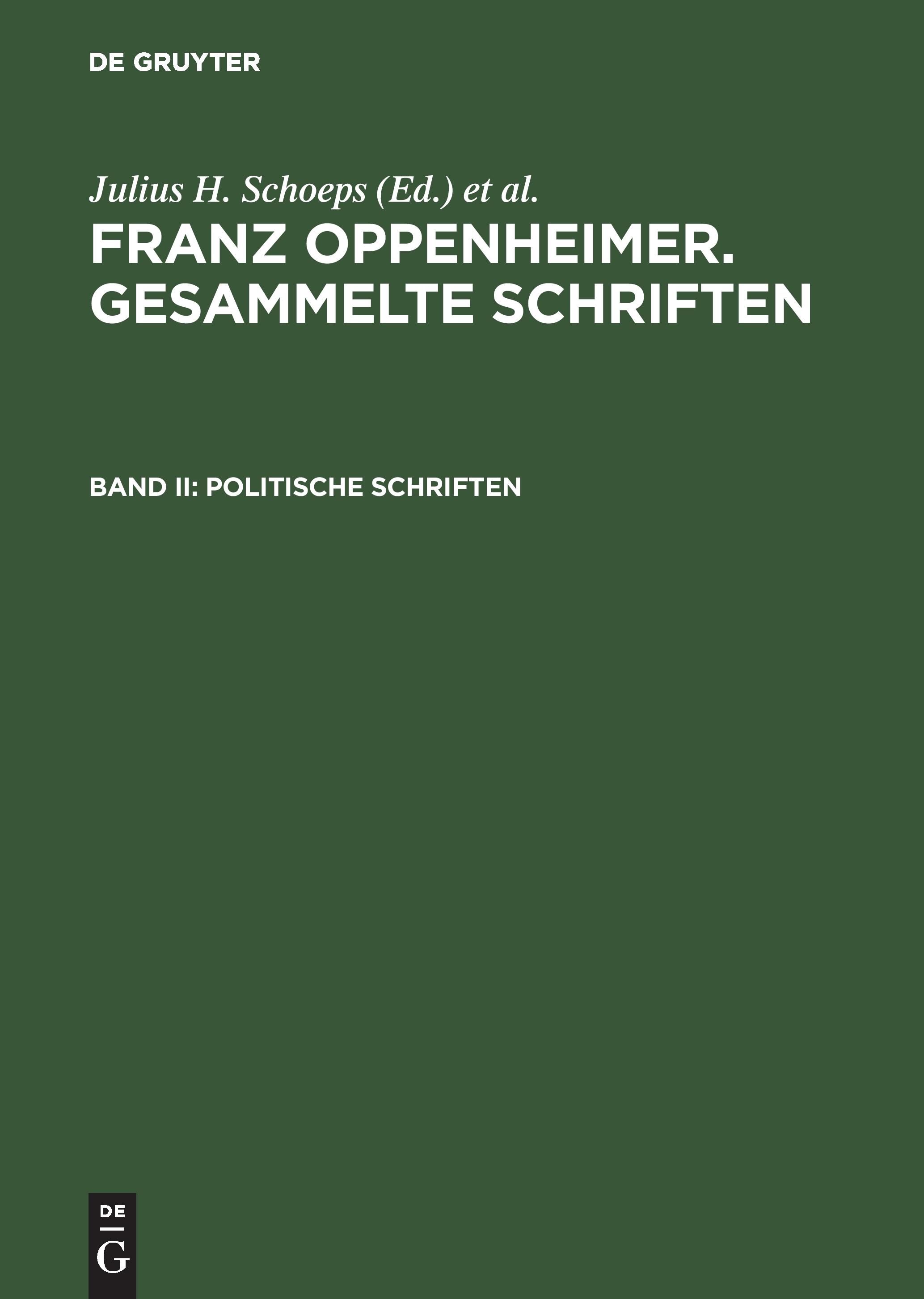 Vorderes Coverbild Politische Schriften