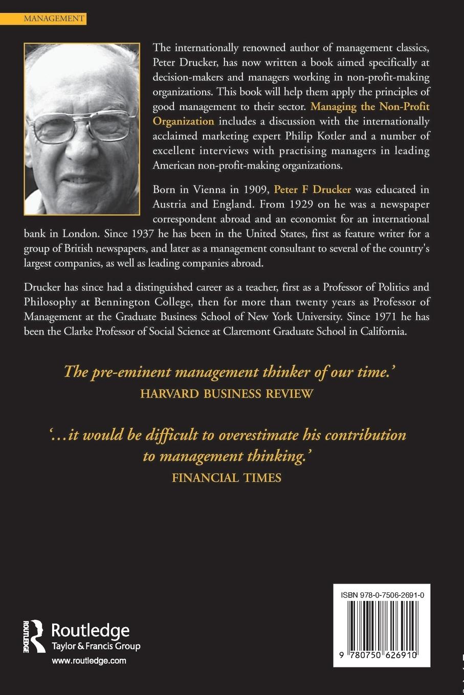 Rückseitencover Managing the Non-Profit Organization