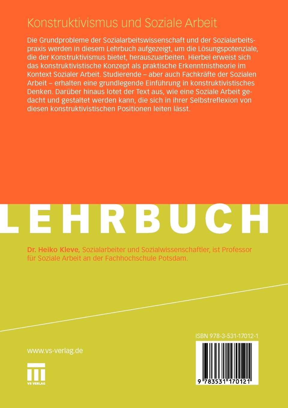 Rückseitencover Konstruktivismus und Soziale Arbeit