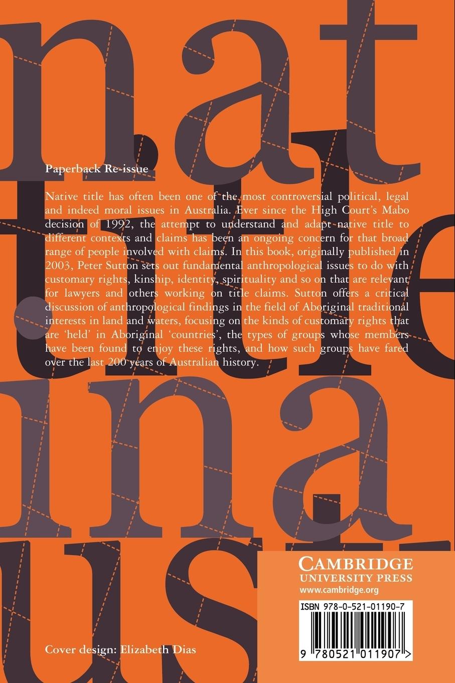 Rückseitencover Native Title in Australia