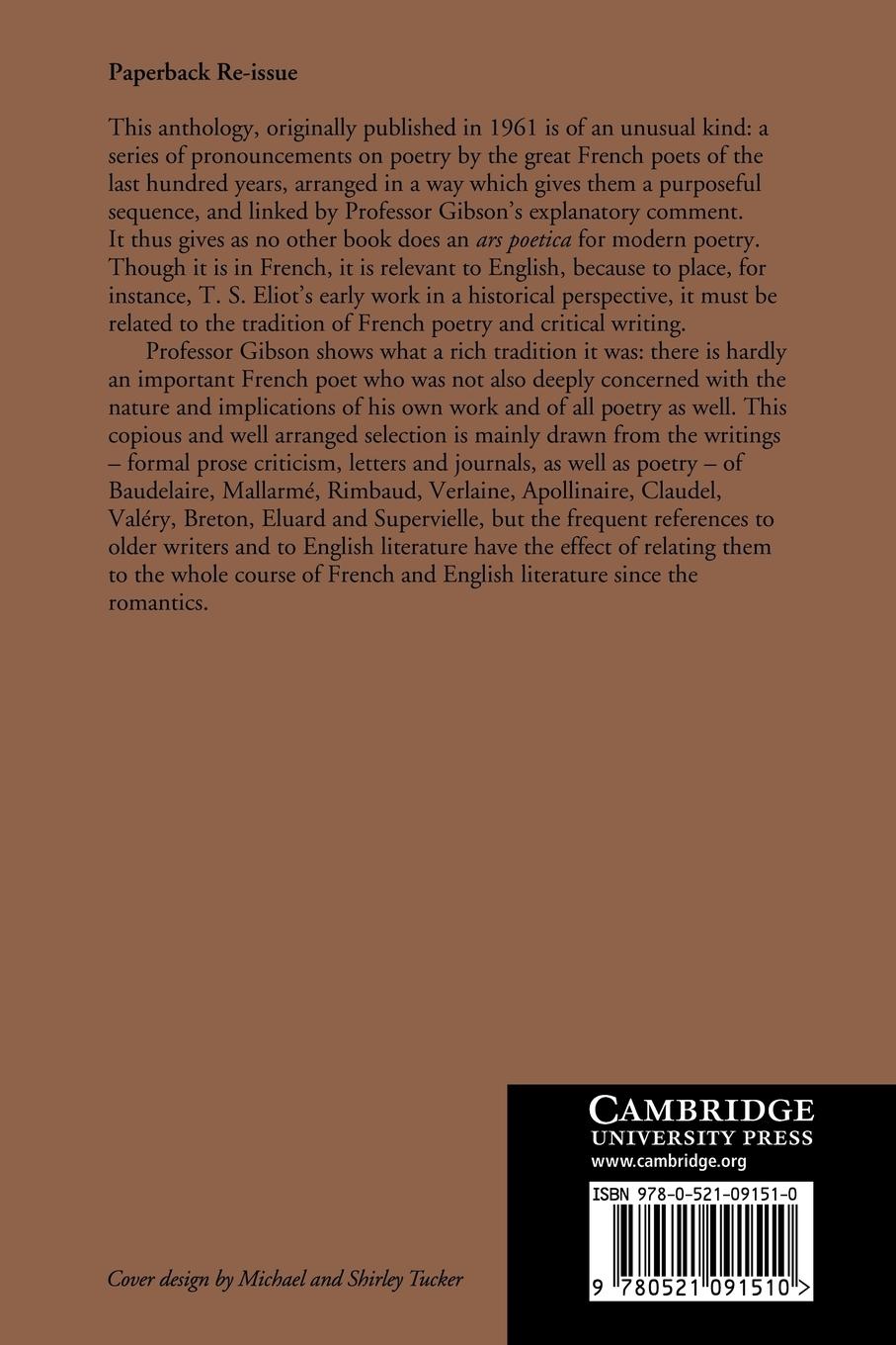 Rückseitencover Modern French Poets on Poetry